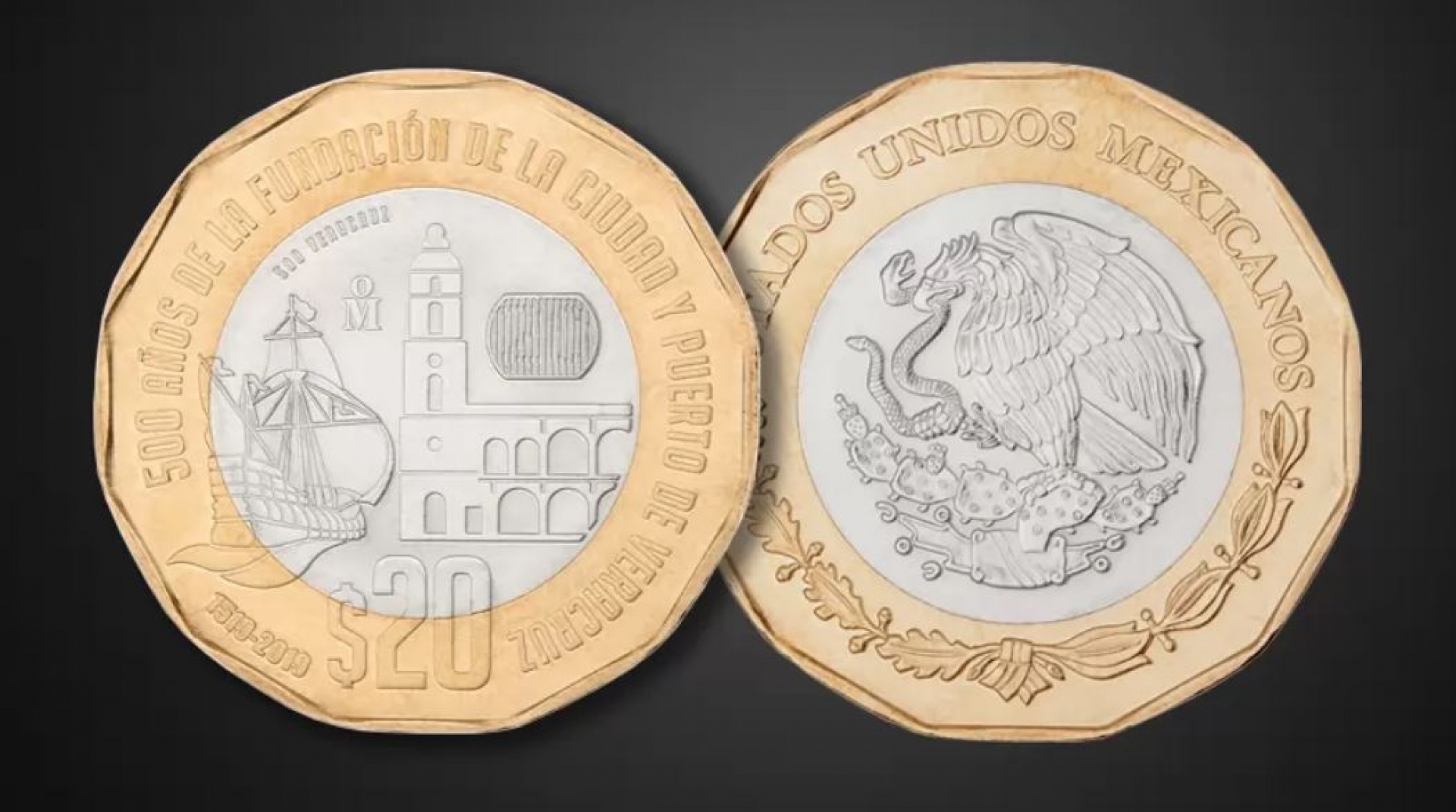 Comienza a circular la nueva moneda de 20 pesos que homenajea a Veracruz