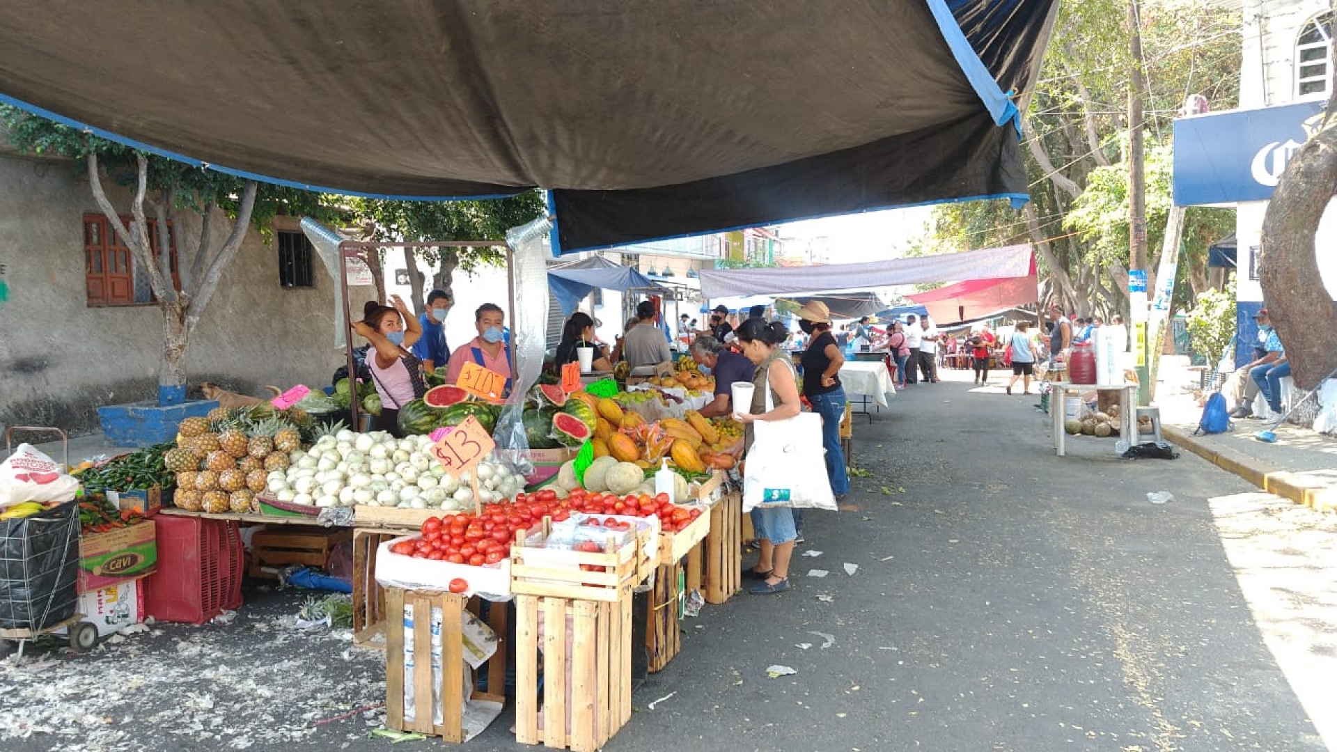 Comerciantes de productos esenciales se instalaron en el tianguis de Ciudad Chapultepec