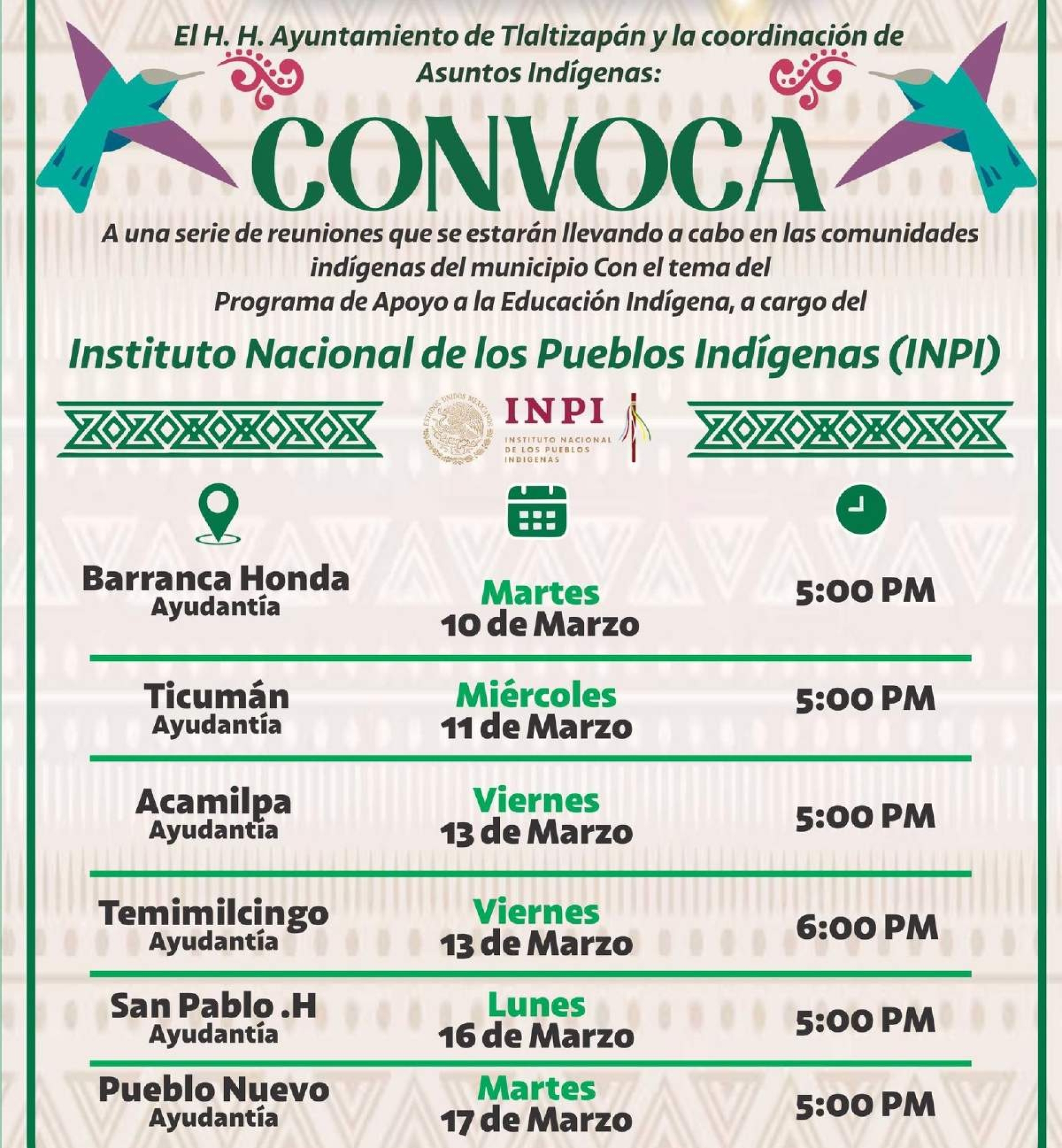 Realizarán reuniones informativas en Tlaltizapán