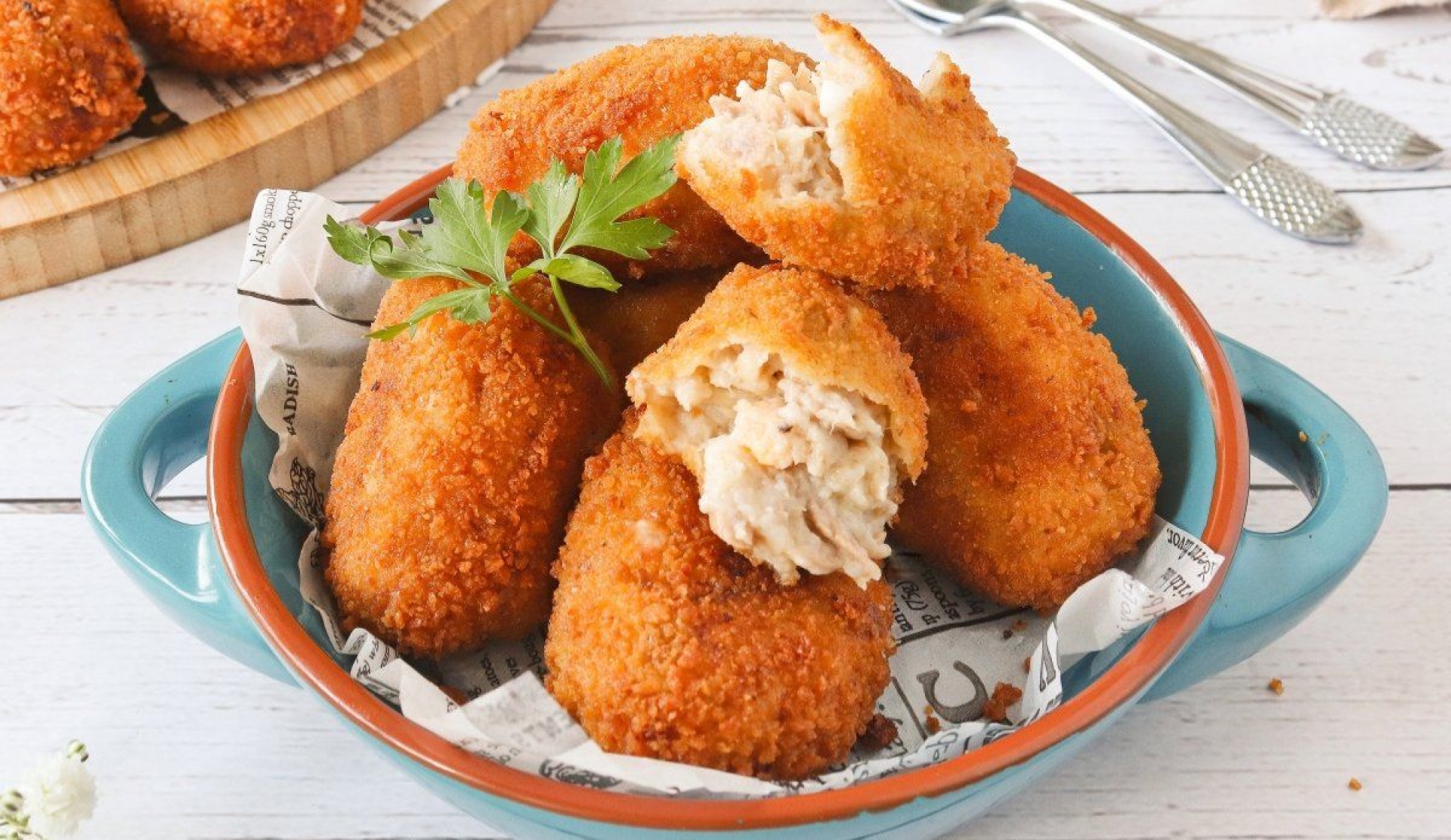 Croquetas de atún en freidora, rápidas y crujientes