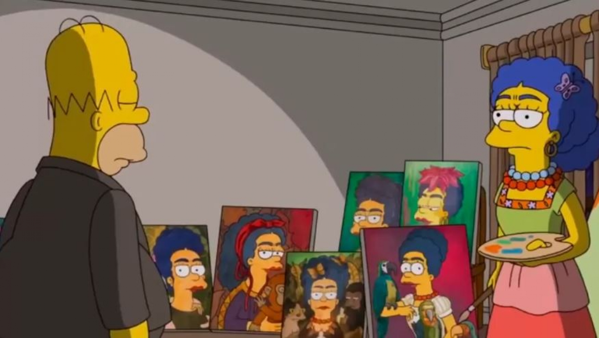 Marge y Homero 'reviven' a Frida Kahlo y Diego Rivera en Los Simpson