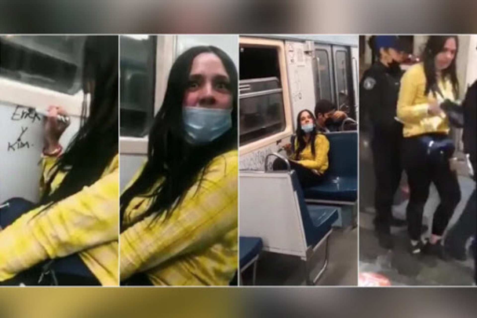 "Lady Rayones" Mujer raya vagón del Metro en CDMX