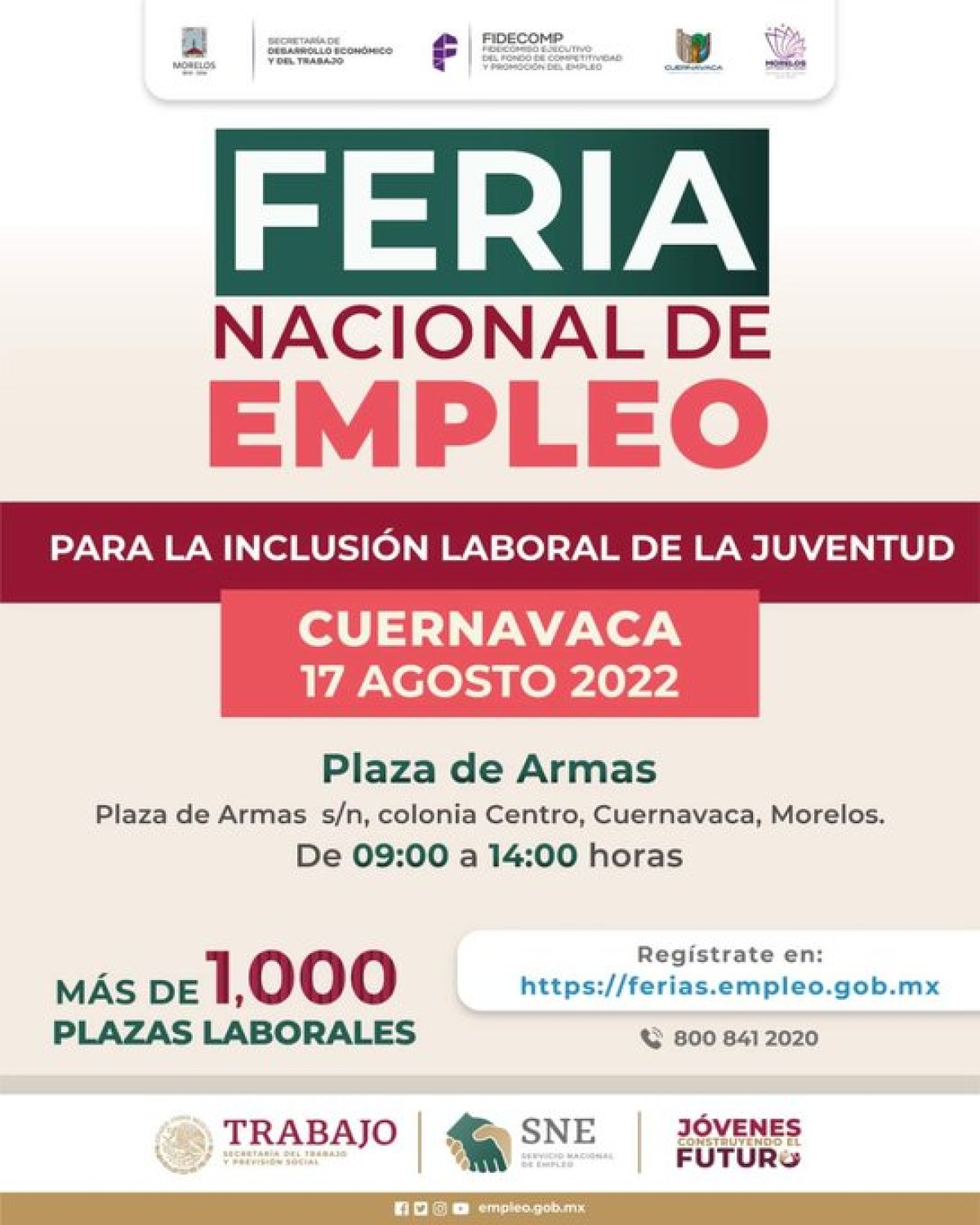 Acerca Gobierno de Morelos mejores oportunidades laborales en la 'Feria del Empleo Cuernavaca 2022'