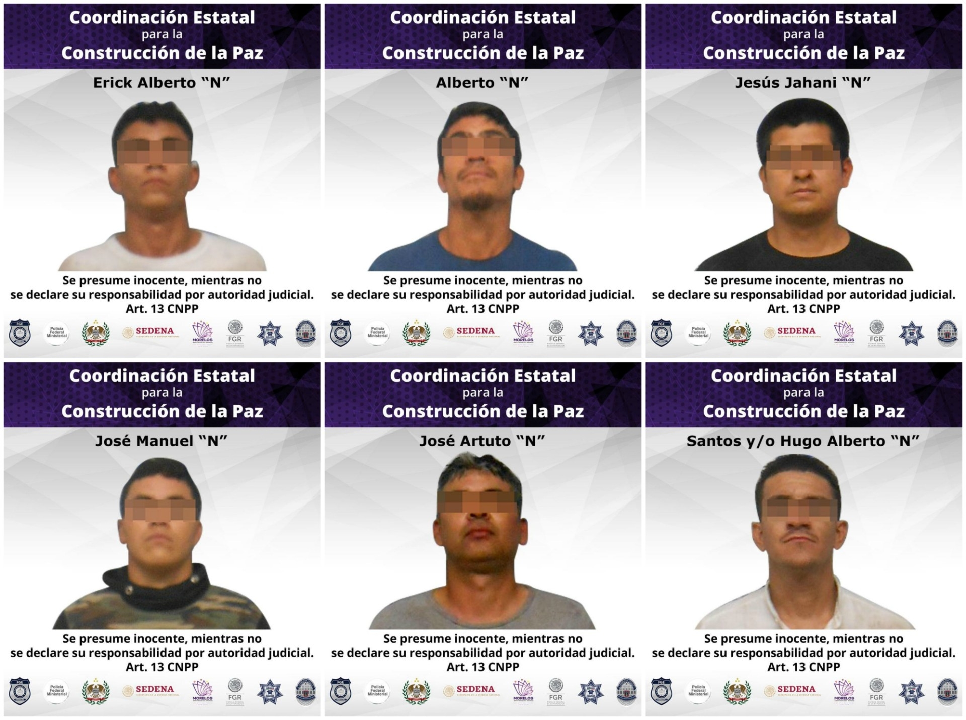 Detienen a seis presuntos integrantes de la delincuencia organizada, en Temixco