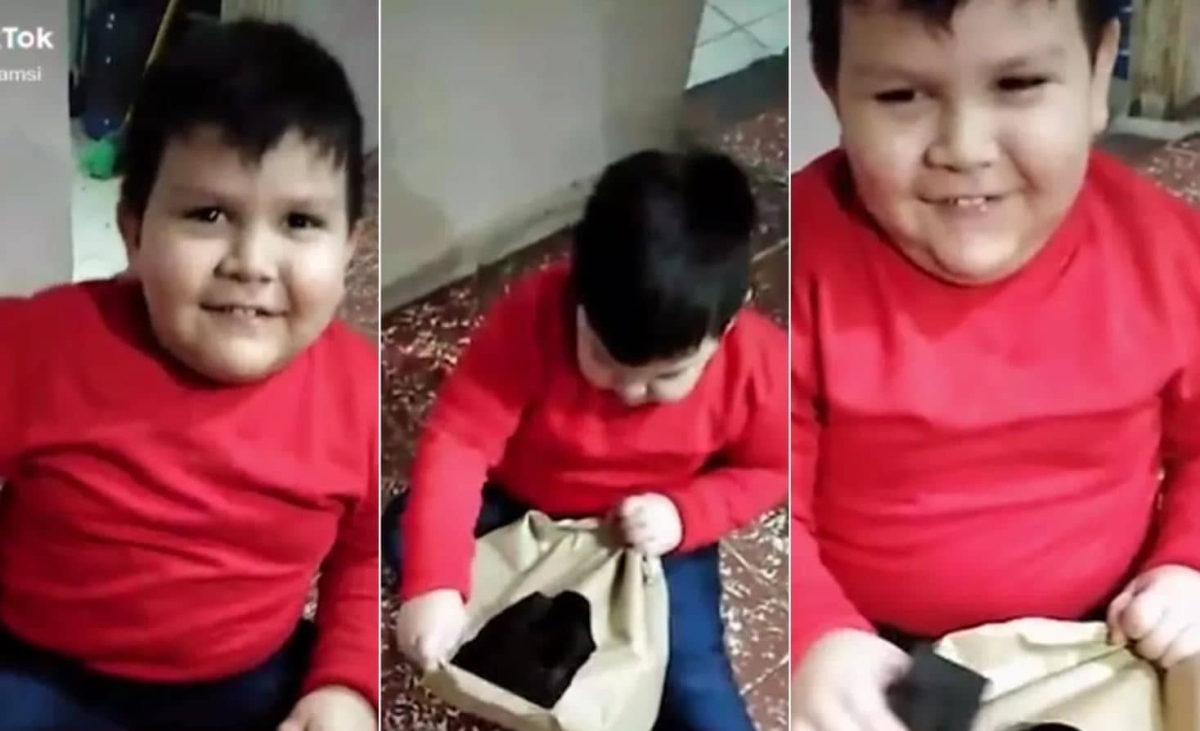 Niño recibe carbón como regalo de Navidad y su reacción se hace viral