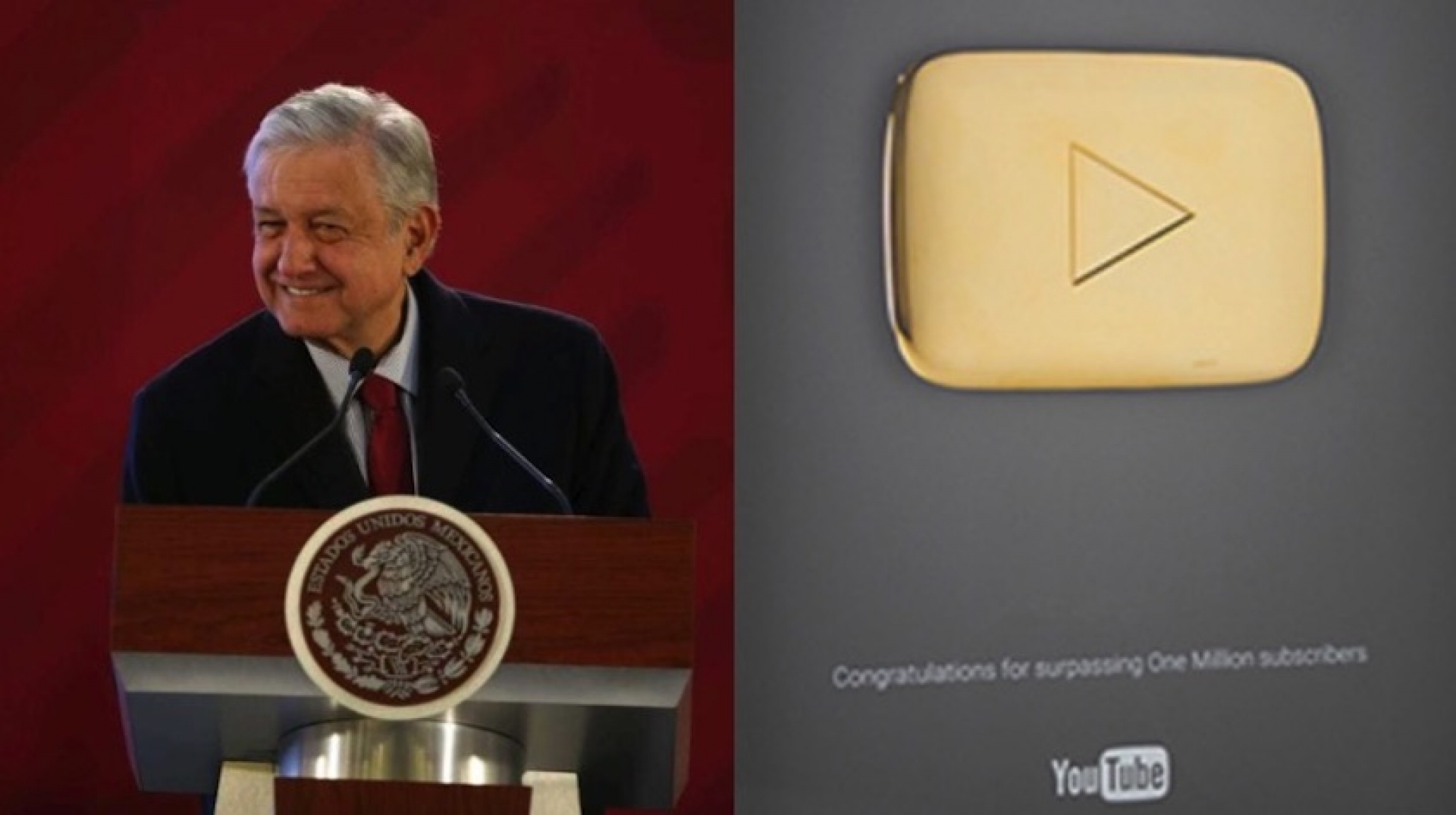 AMLO recibirá Botón de Oro de YouTube por su millón de seguidores