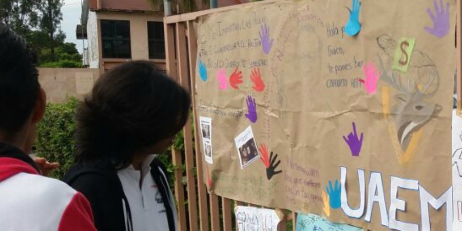 Protestan estudiantes de preparatoria diurna de la UAEM