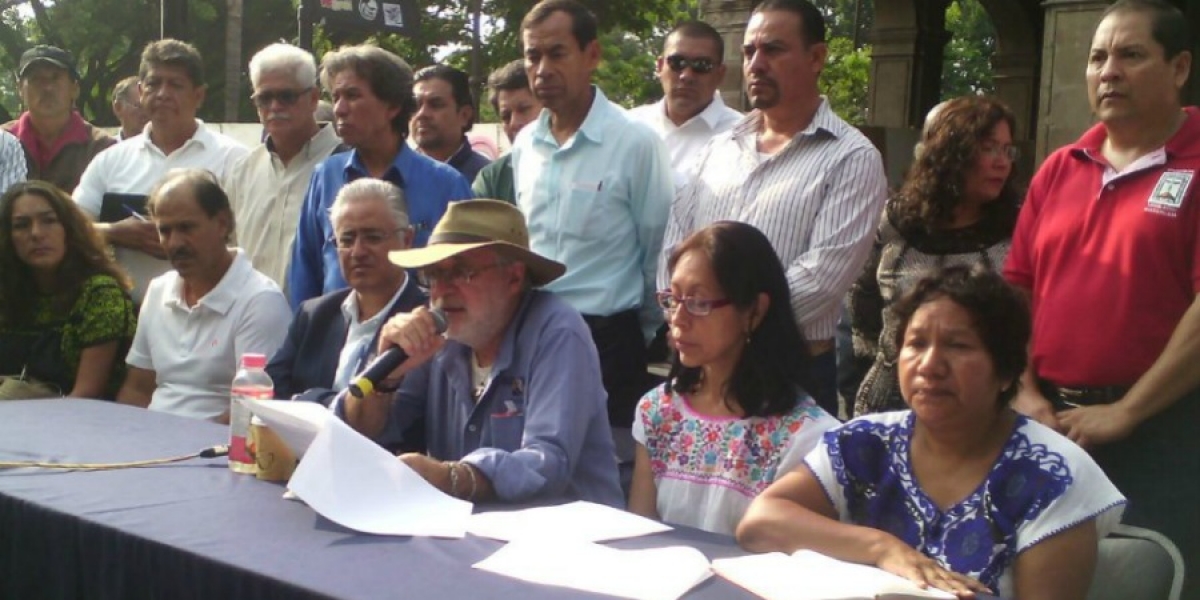 Ofrece FAM rueda de prensa respecto al desalojo del plantón que mantenía en el centro de Cuernavaca