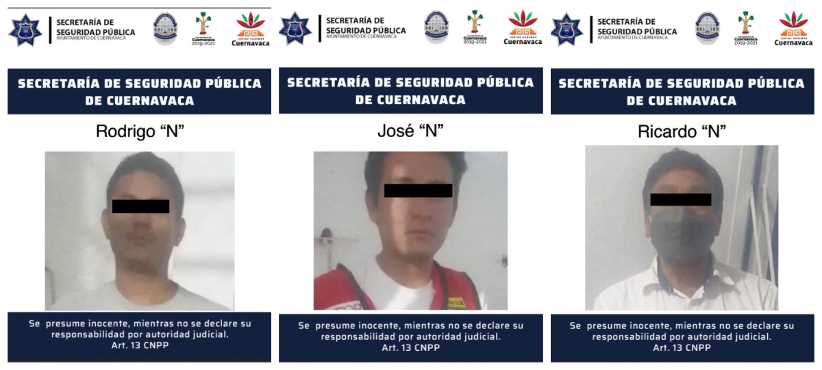 Detiene Policía Cuernavaca a tres hombres acusados de robo