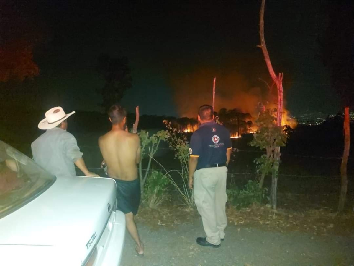 Atienden incendio forestal en el paraje 'Las Carpas', en la colonia Lomas Tetela