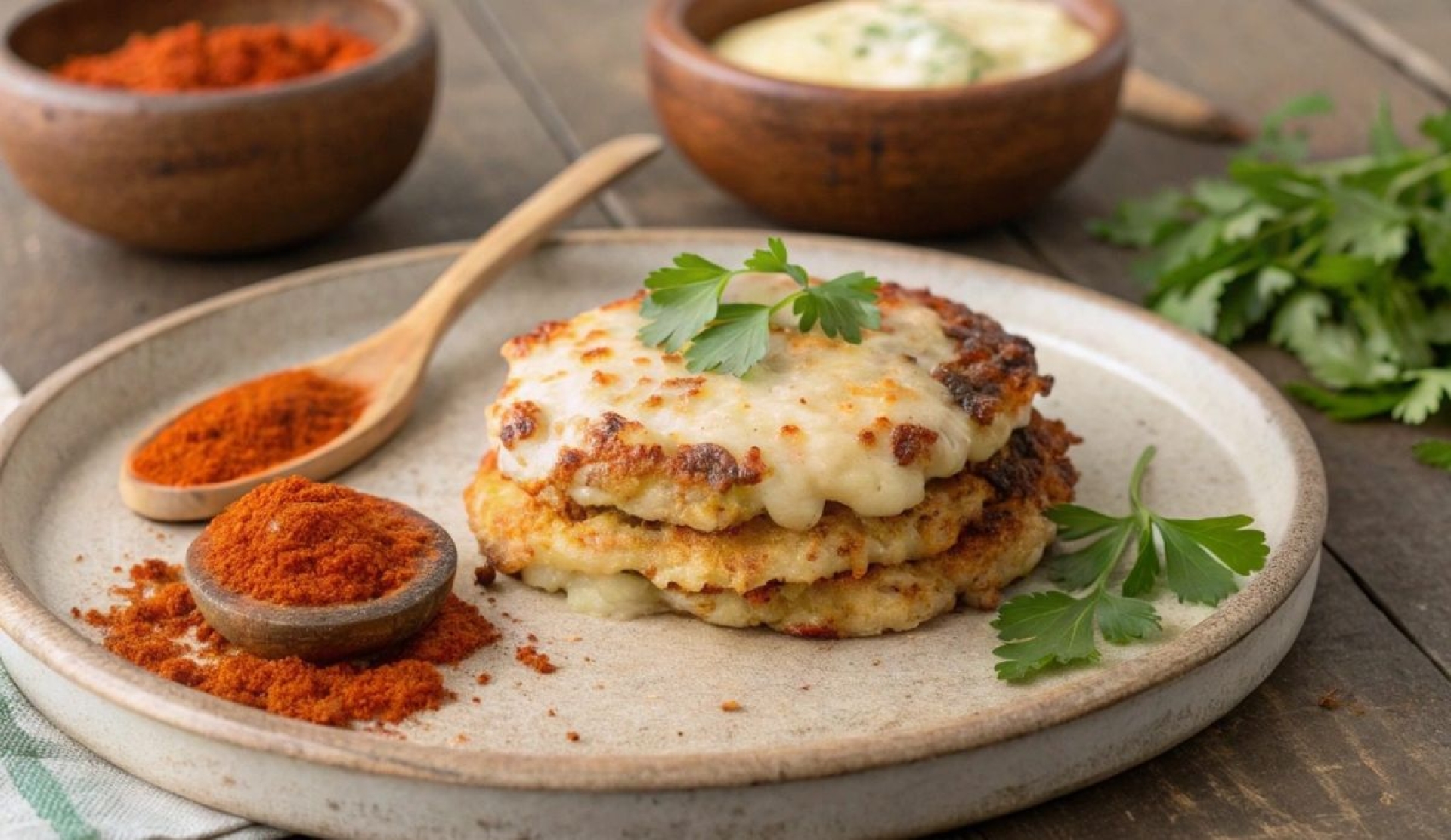 Tortitas ligeras de coliflor y jamón para una comida rápida y deliciosa