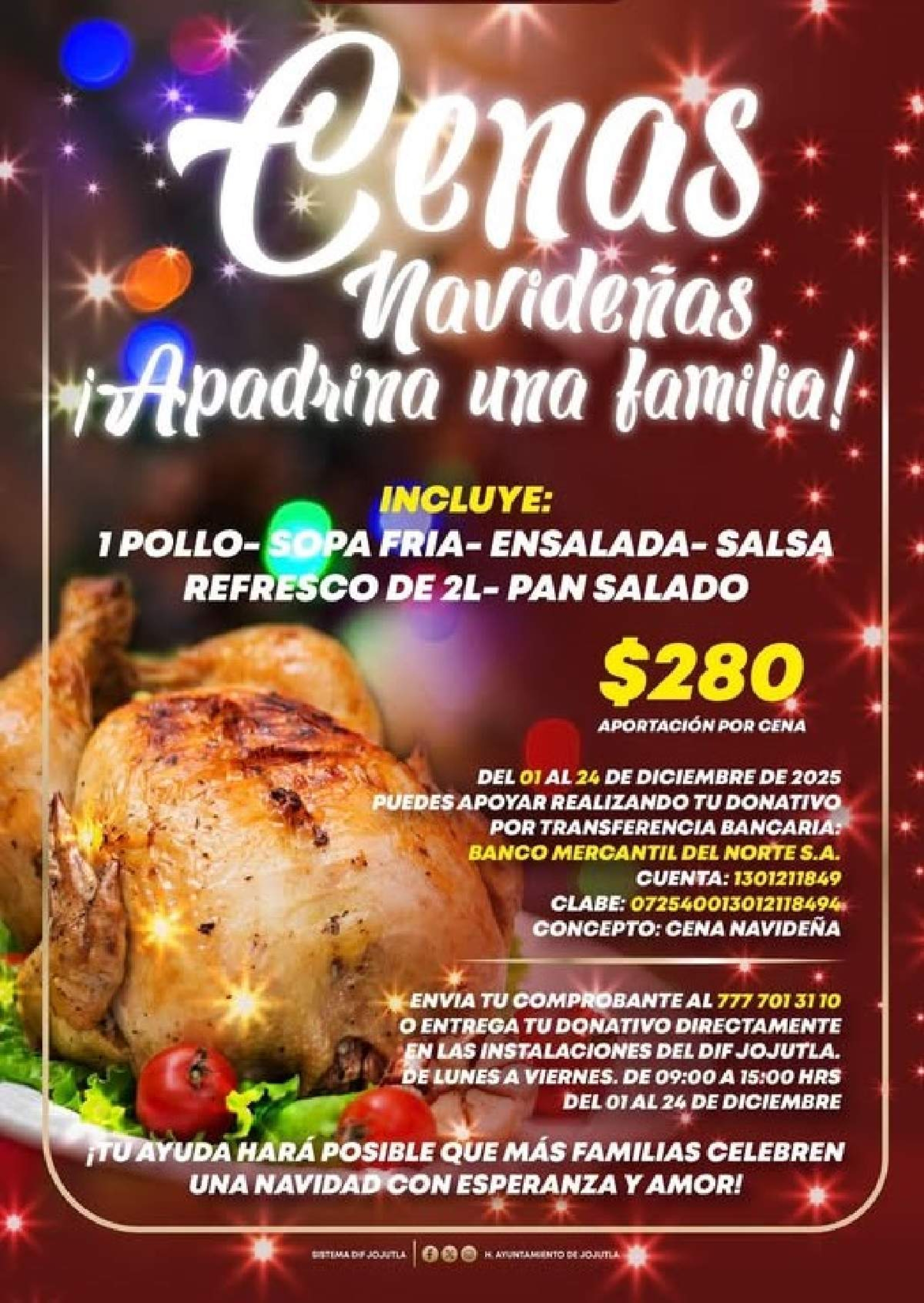 Lanza Jojutla su campaña de cenas navideñas