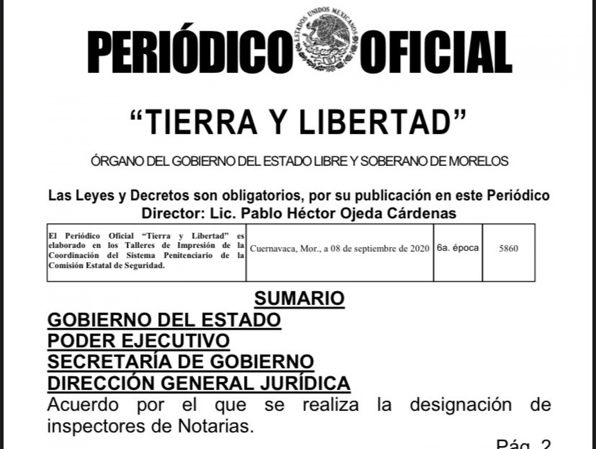 Designa Secretaría de Gobierno a inspectores de notarías públicas