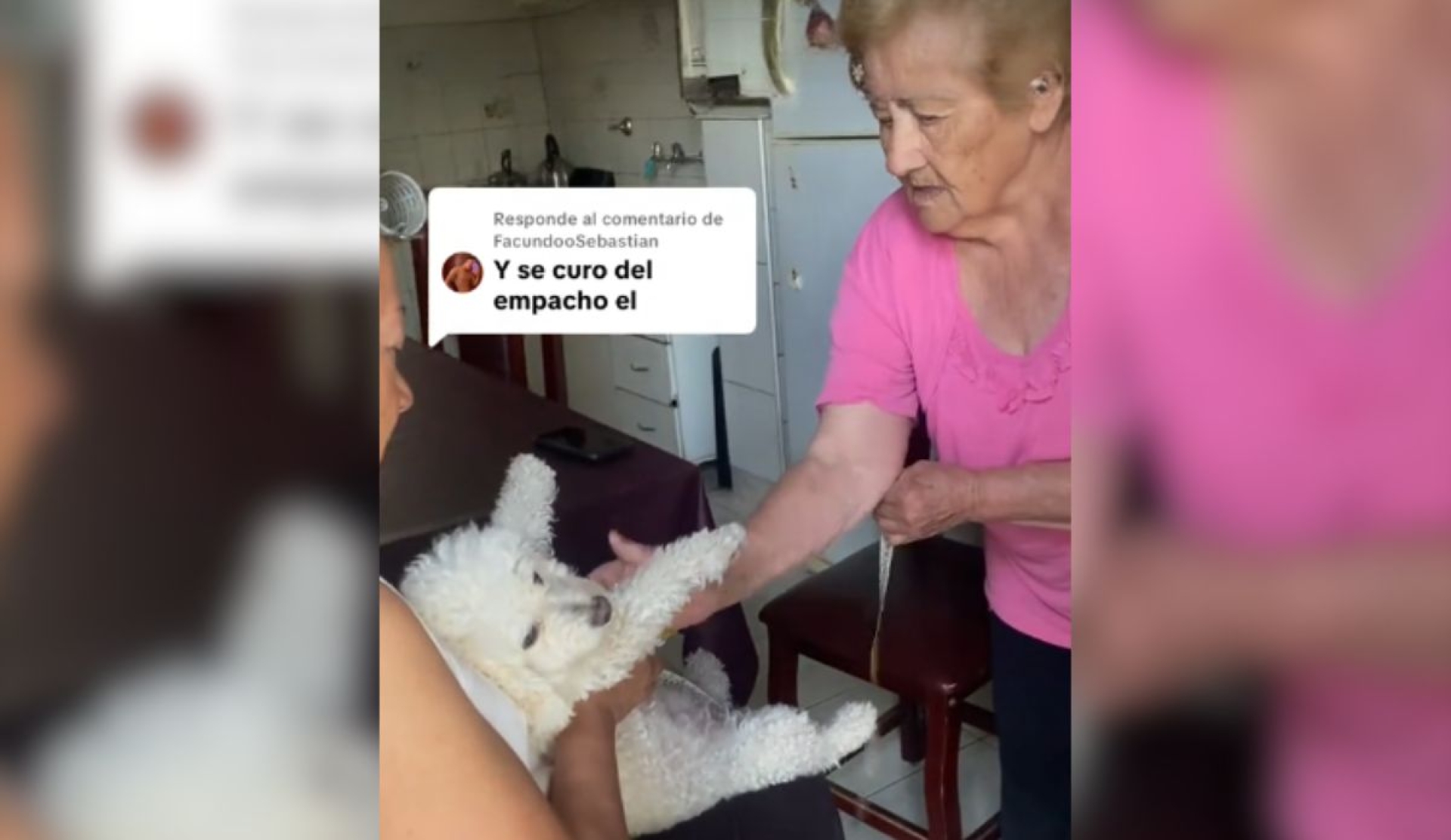 Joven entra a la casa de su abuela y se sorprende al ver al perro en pleno ritual