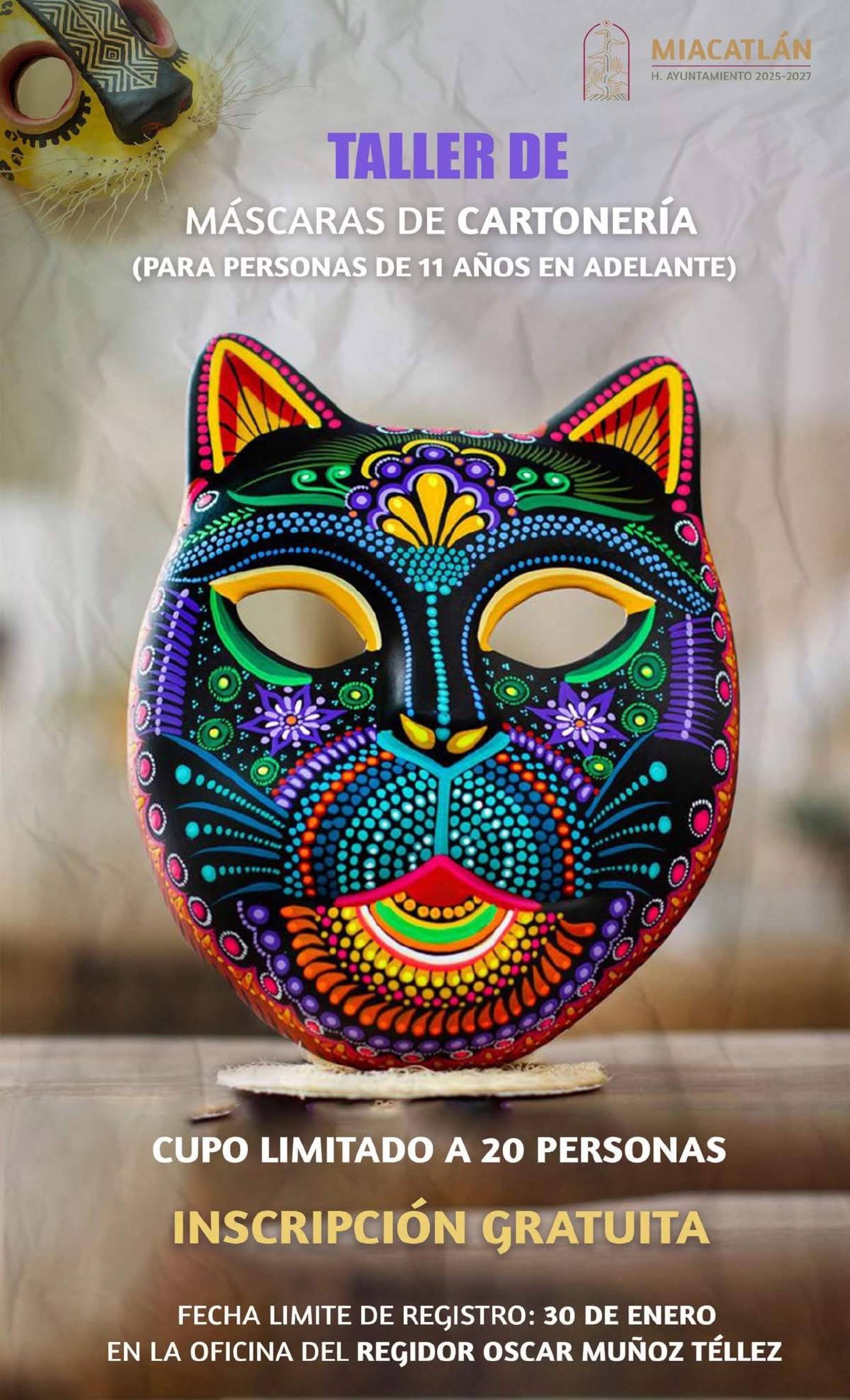 Invitan en Miacatlán a taller para elaborar máscaras de cartonería
