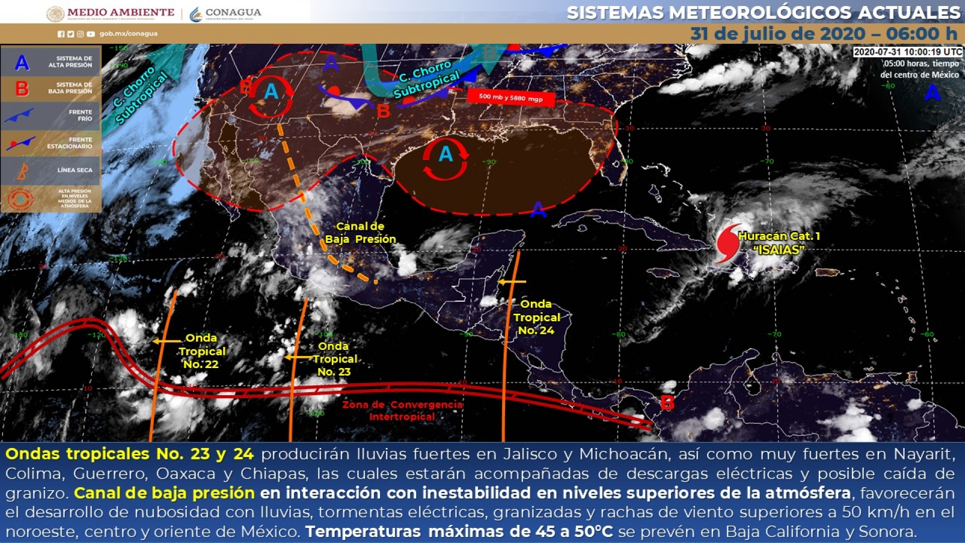 Pronostican probabilidad de lluvias durante el fin de semana en Morelos