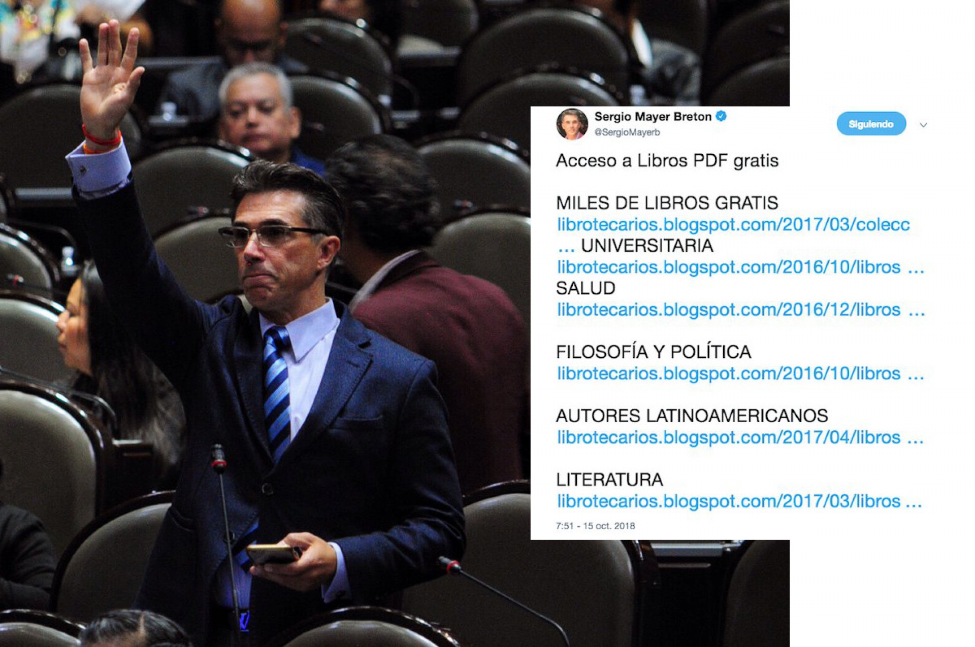 Sergio Mayer comparte link 'pirata' para descargar libros