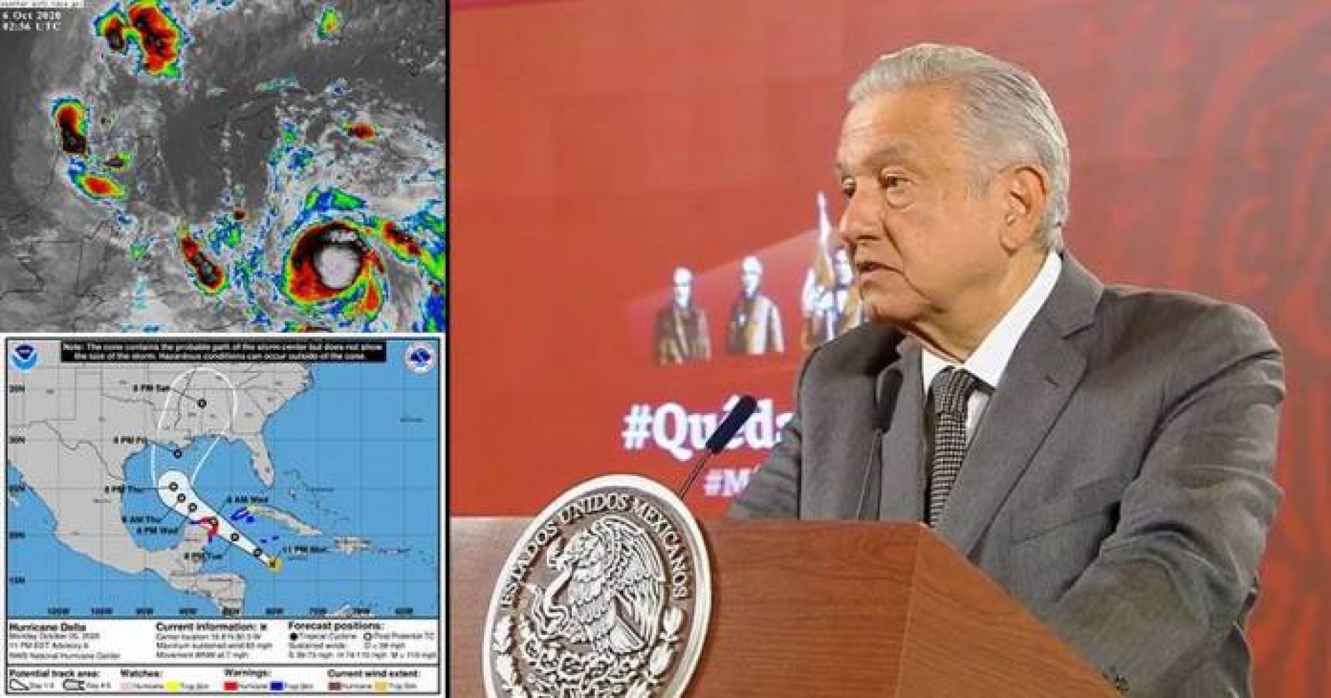 AMLO anuncia operativo por amenaza de huracán ‘Delta’ en Península de Yucatán