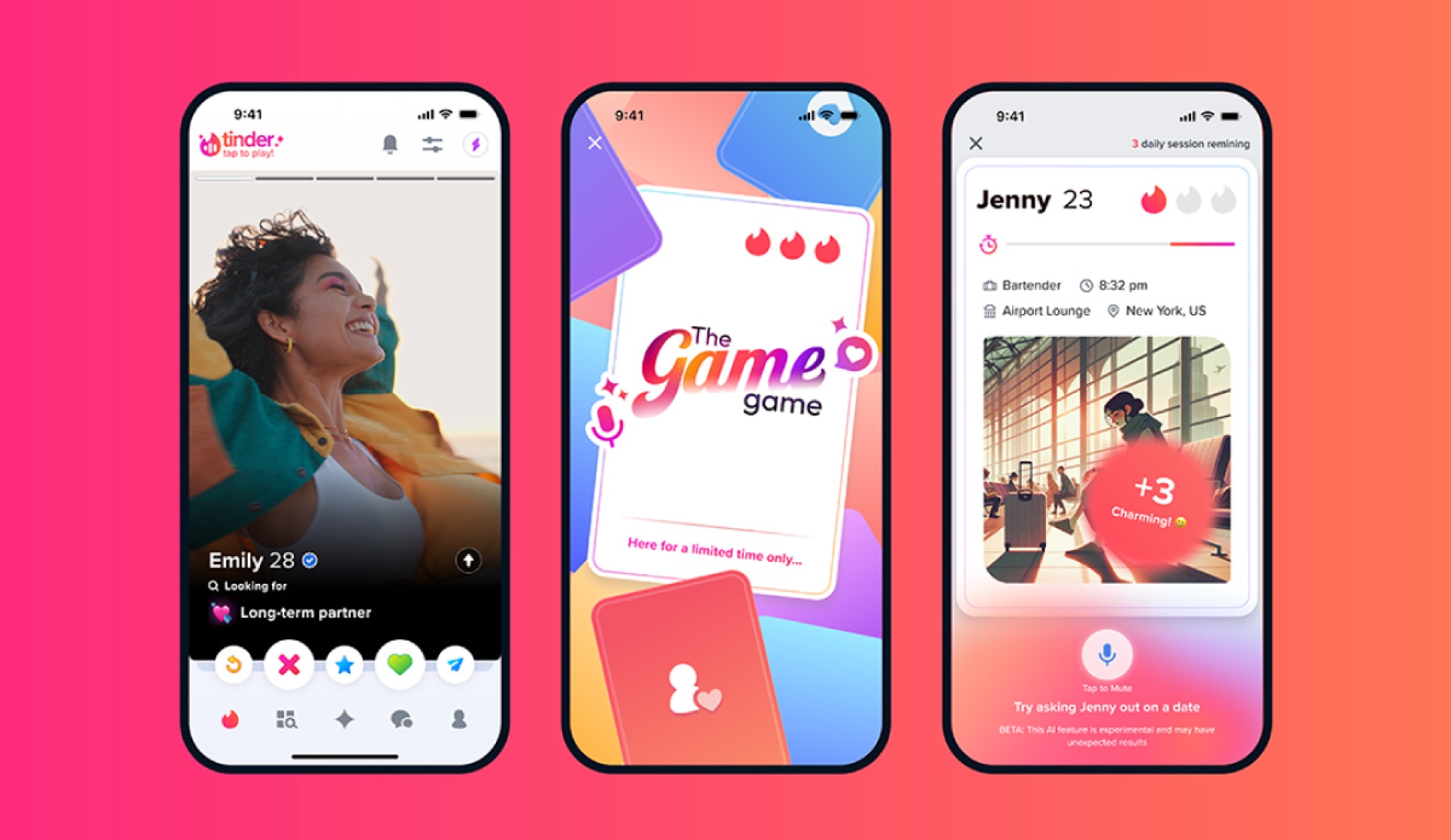'The Game Game', el juego con IA de Tinder para pulir tus habilidades de ligue