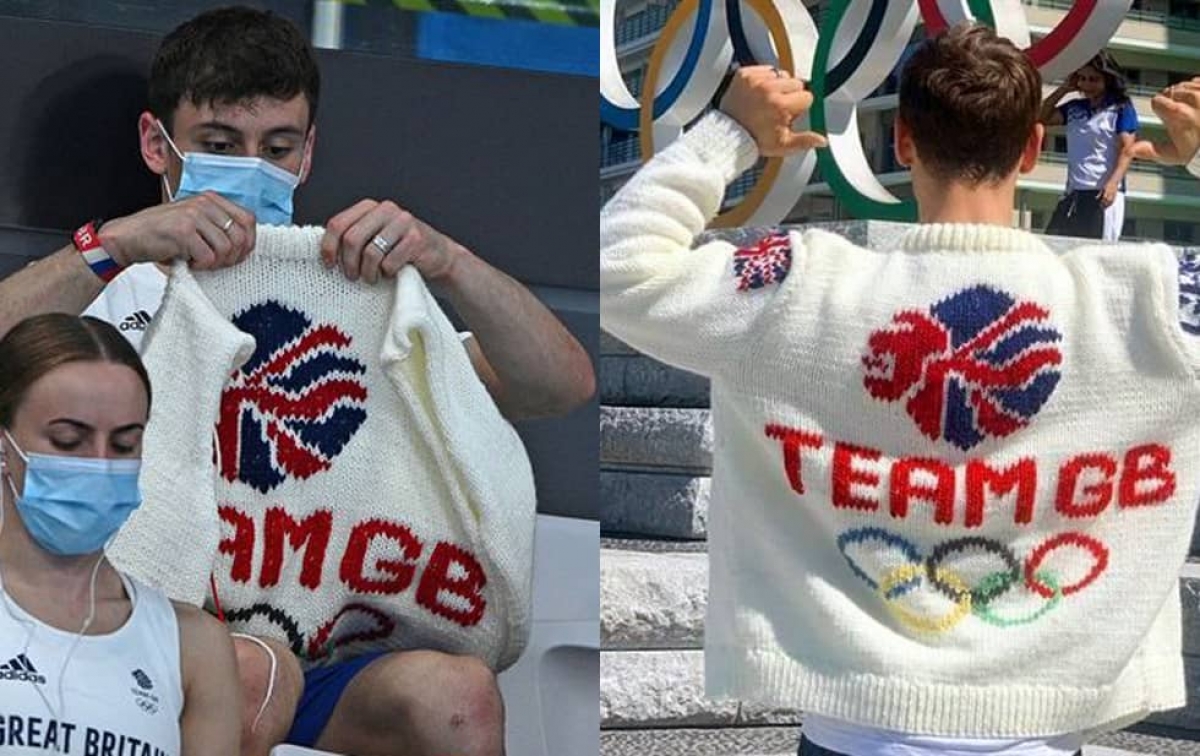 Tom Daley tejió un suéter en los Juegos Olímpicos de Tokio 2020
