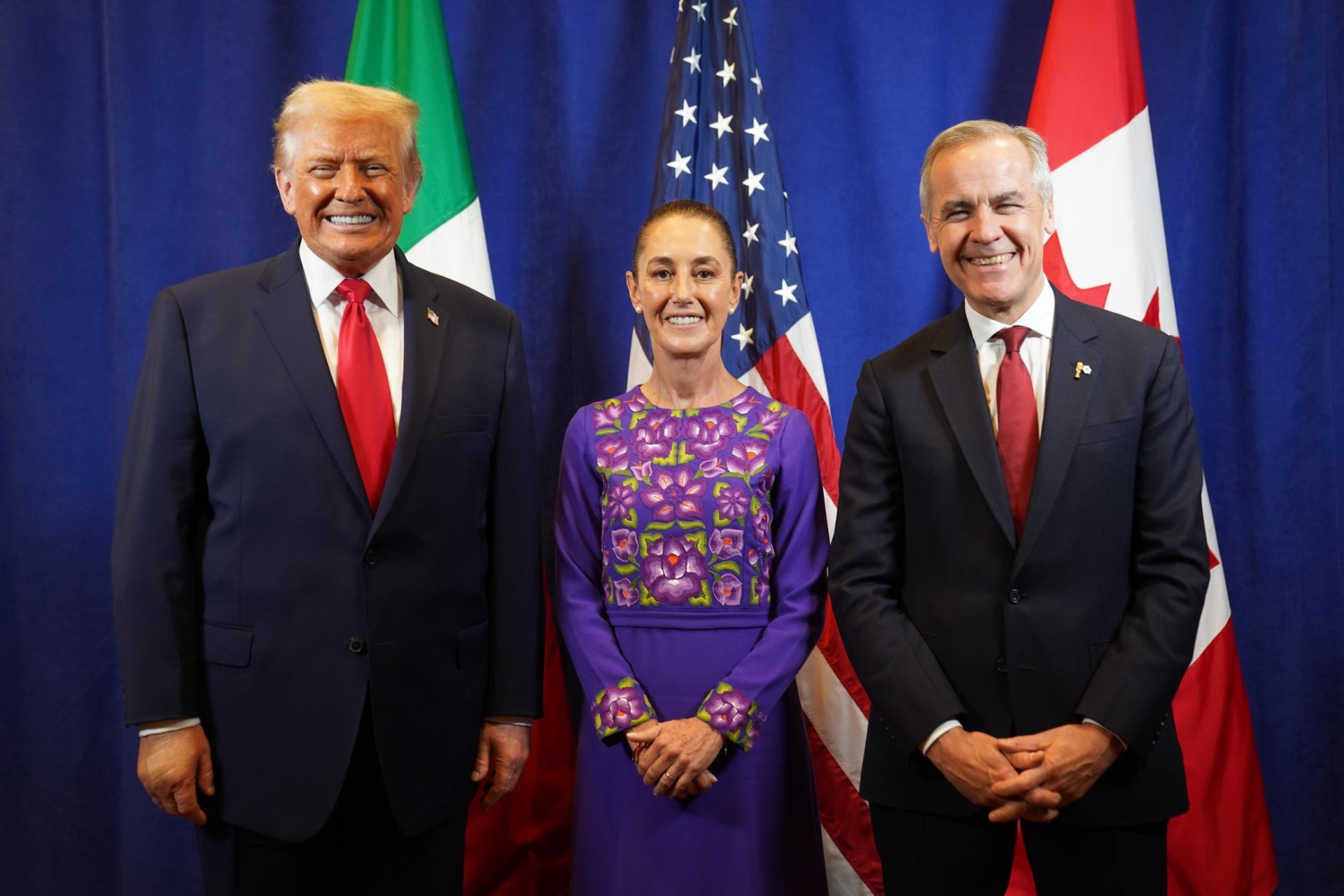 Sheinbaum se reúne con Trump y Carney; abordan temas comerciales