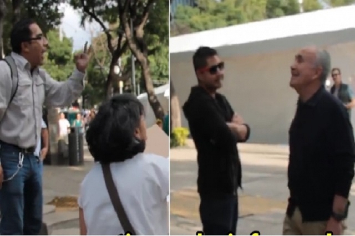 Ciudadano le da con todo a Pedro Ferriz, en plena calle