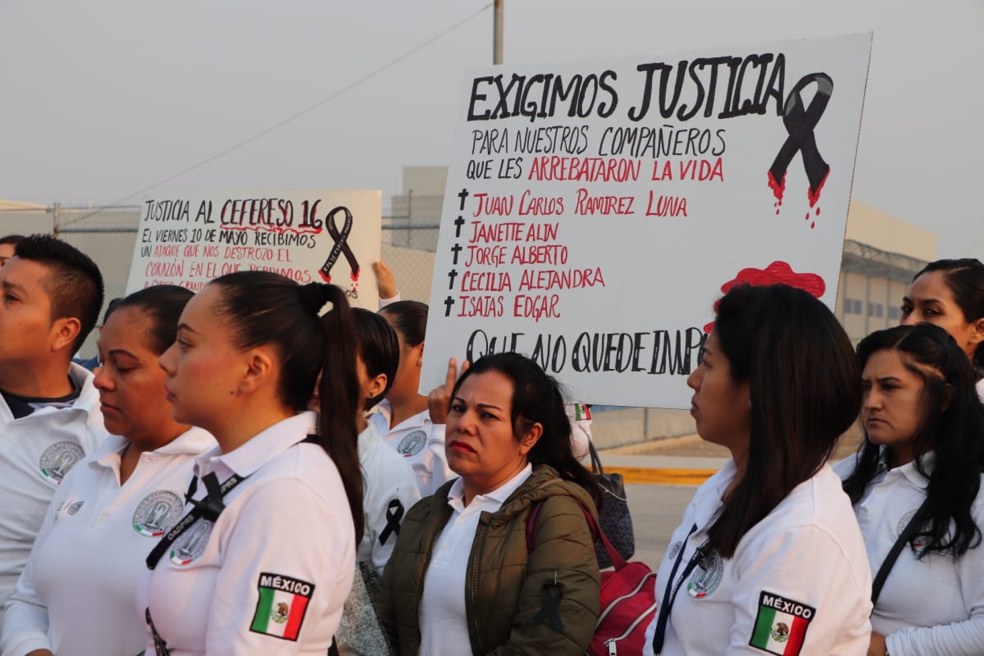 Exigen justicia tras homicidio de cinco trabajadores del Cefereso 16