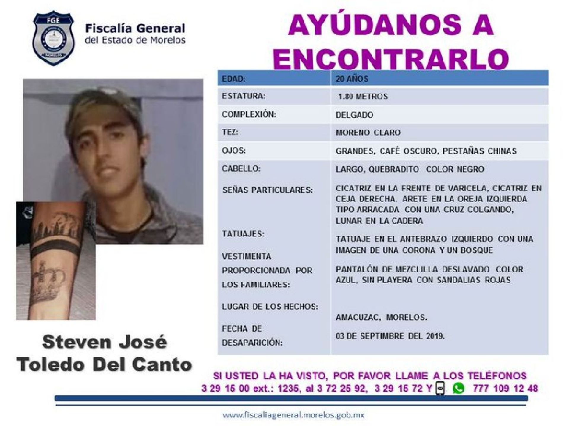 Buscan a un joven que desapareció en Amacuzac