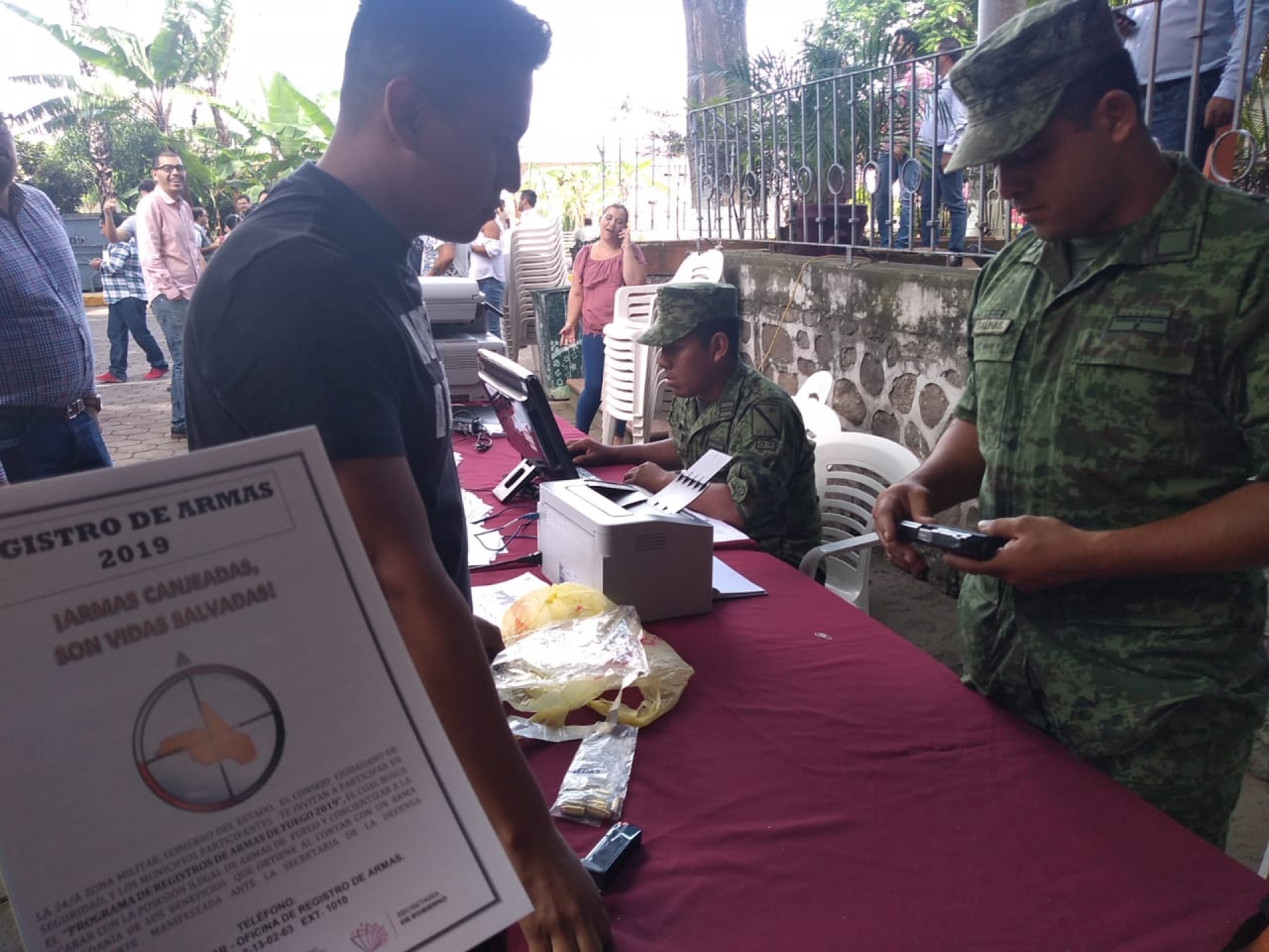 Efectúan programa de registro y canje de armas en el Ayuntamiento de Cuernavaca