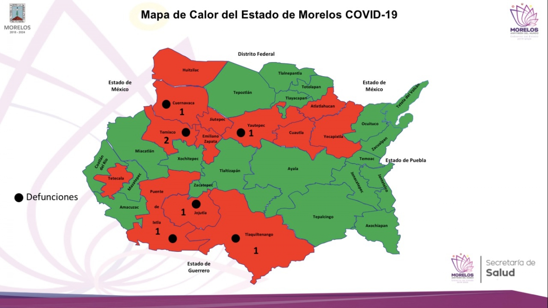 En Morelos, autoridades reportan 44 casos confirmados de Covid-19 y siete decesos