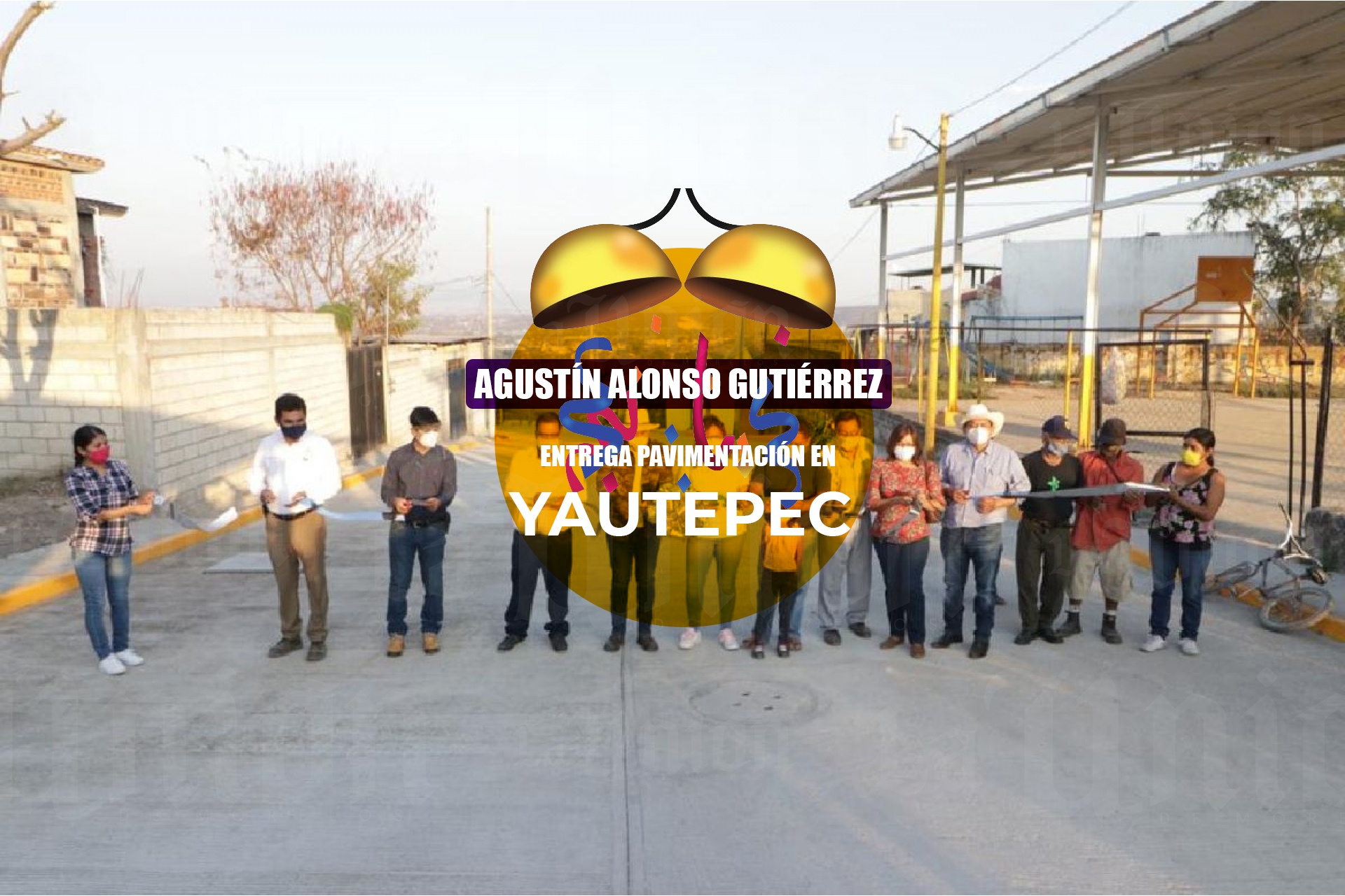 Alcalde de Yautepec entrega pavimentación de calle