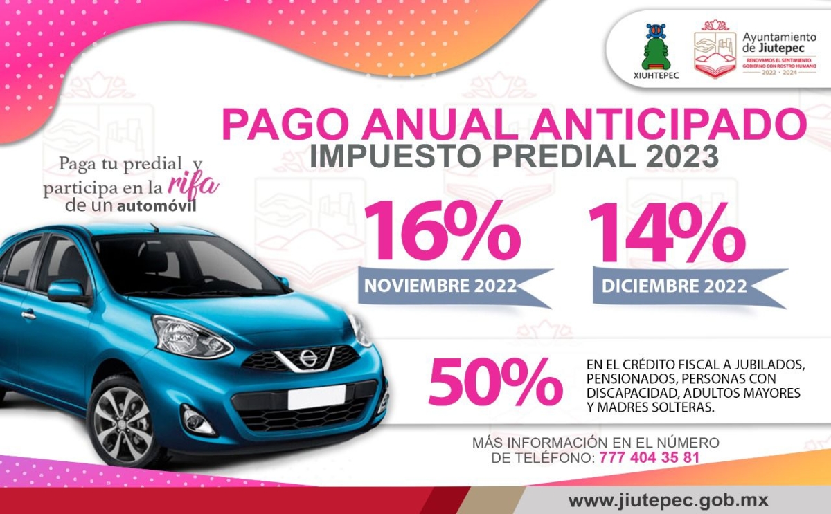 Iniciará en Jiutepec campaña 'Pago Anual Anticipado del Impuesto Predial 2023'