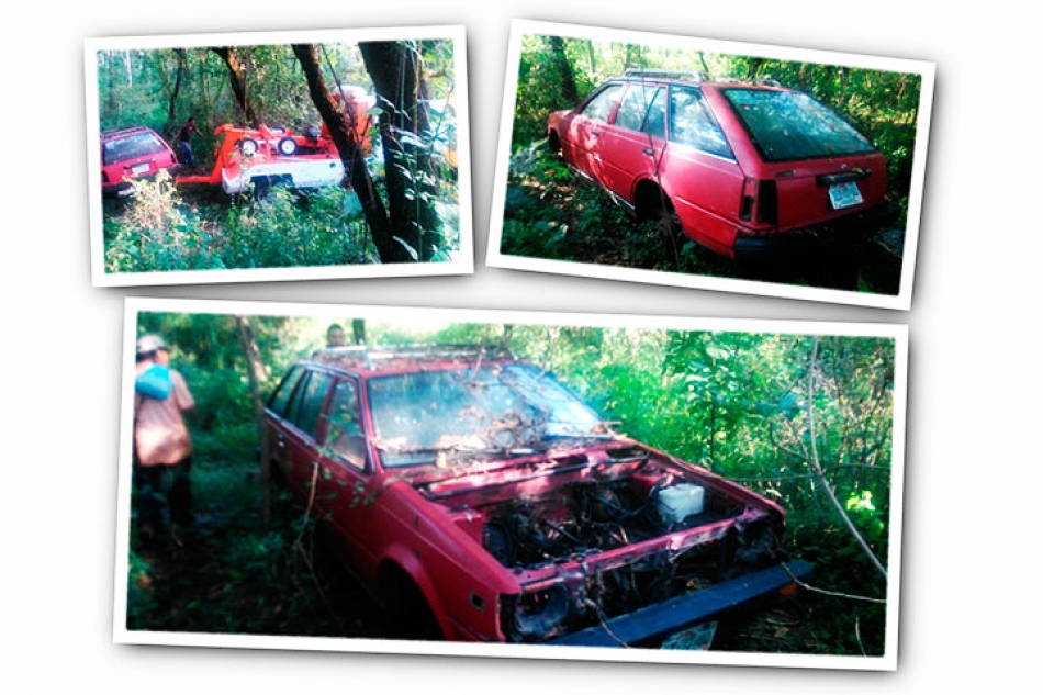 Hallan un auto desvalijado en un paraje de Jiutepec