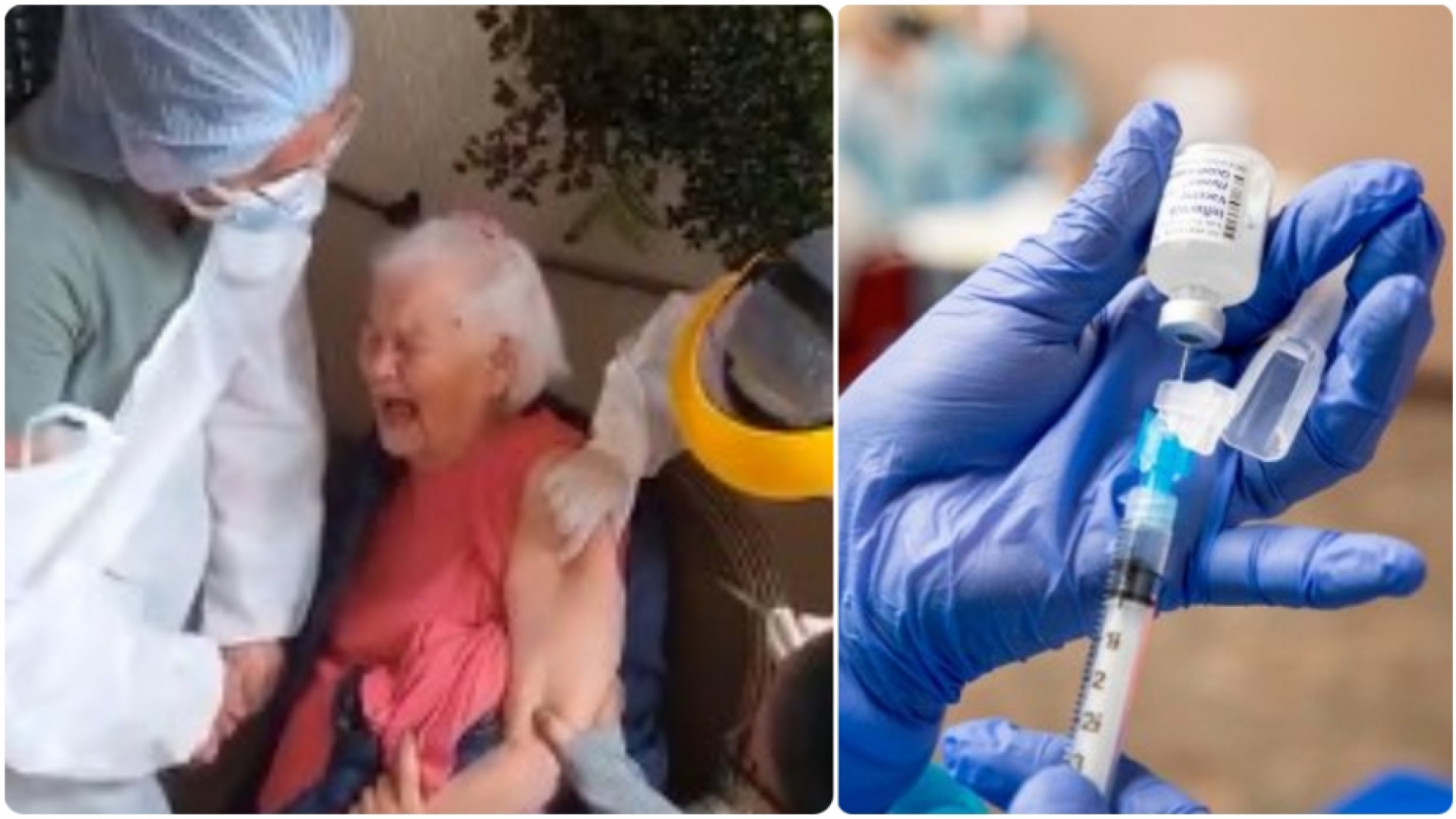 Abuela grita y maldice al ser vacunada por COVID-19