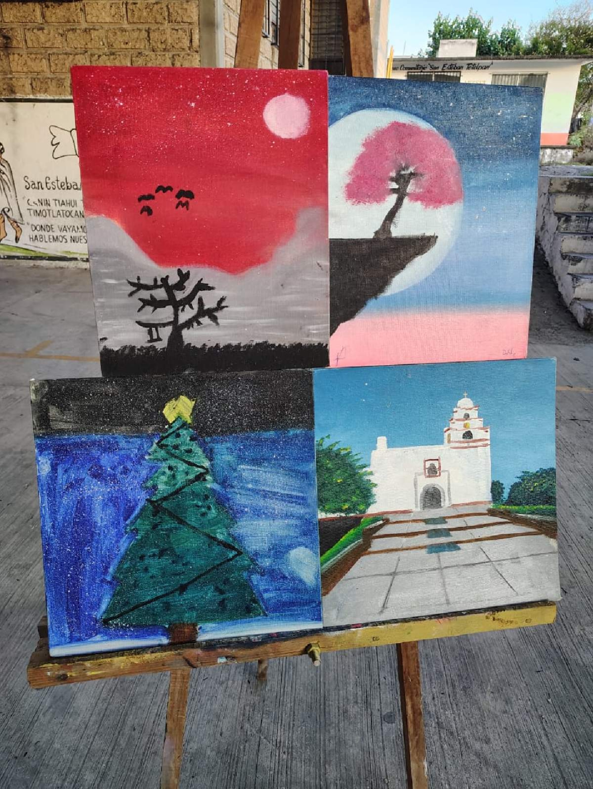 Realizan exposición de pinturas en Tetelpa