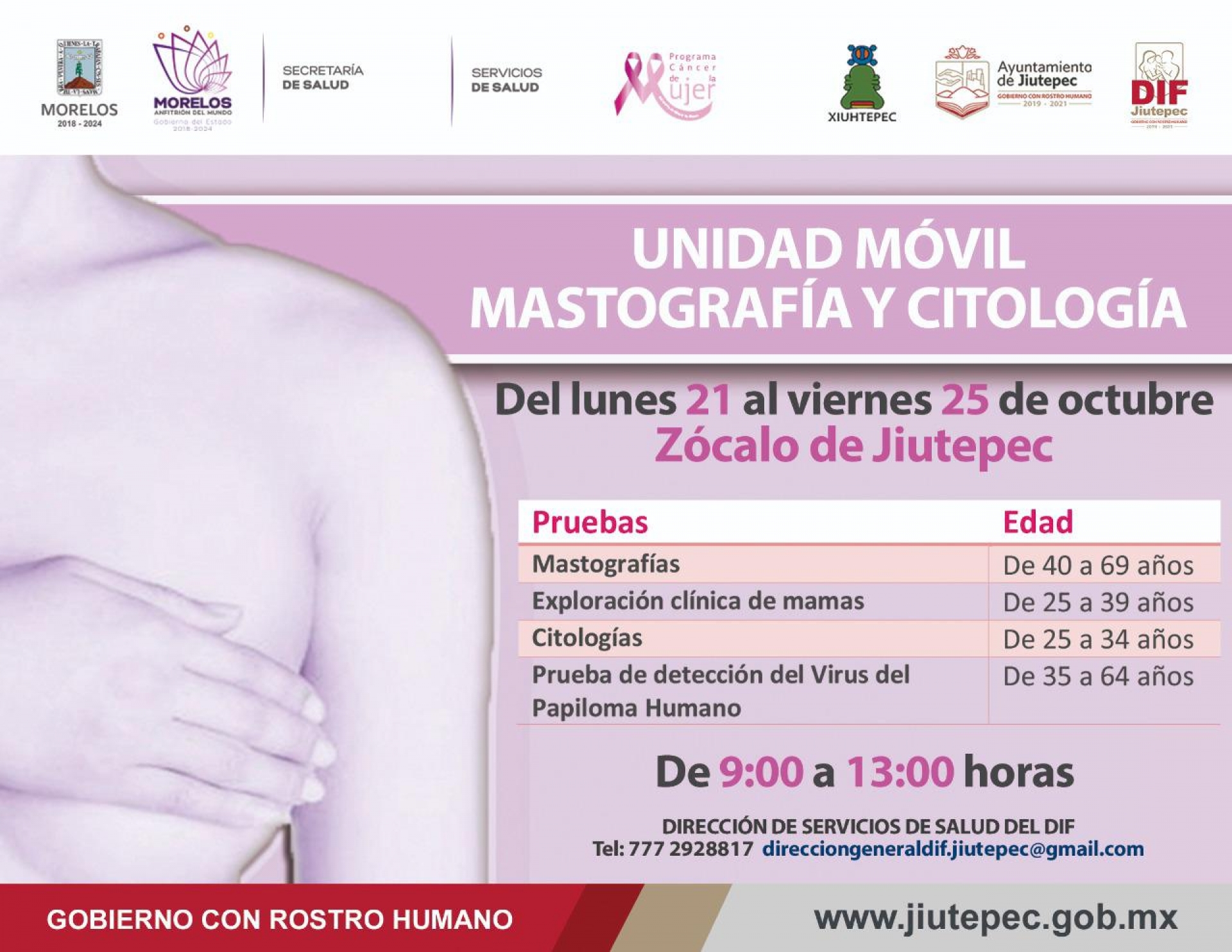 Pruebas gratuitas para detección de enfermedades, en Jiutepec