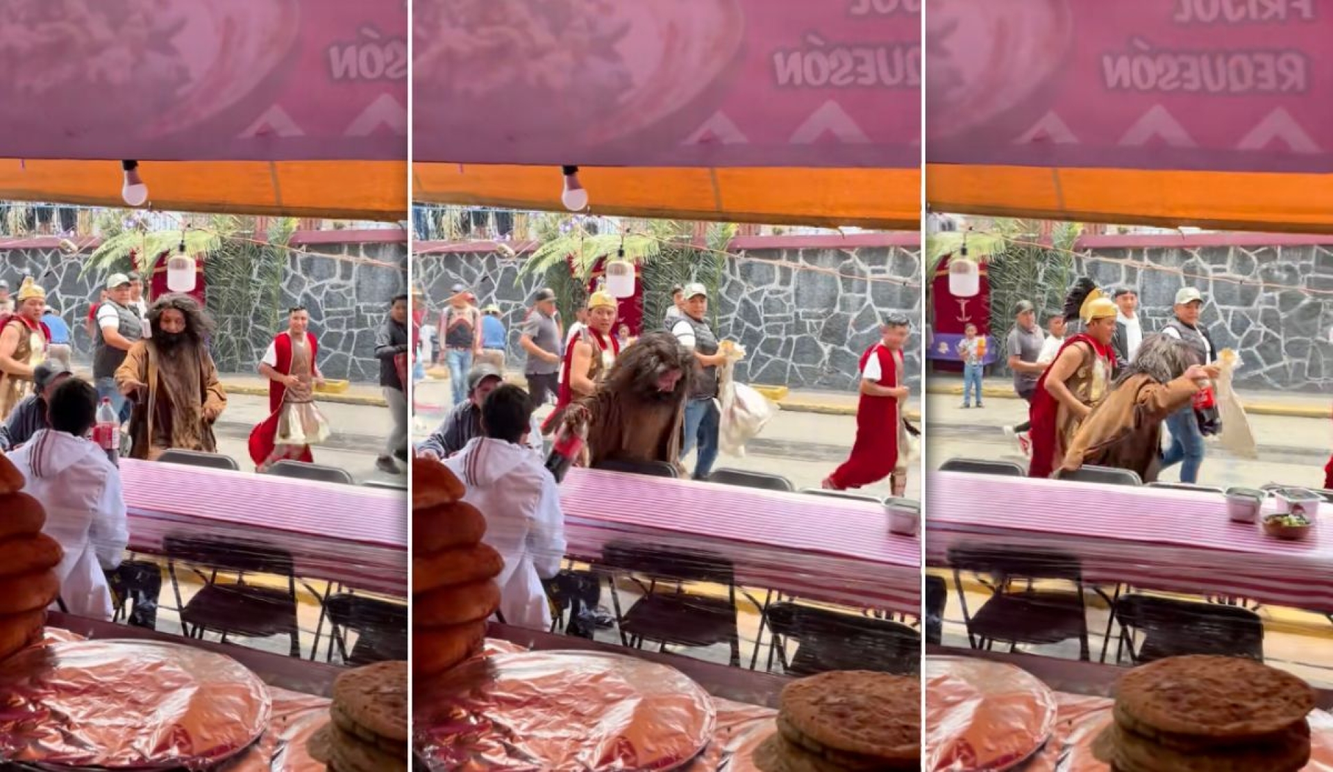 Barrabás se vuelve viral por tomar un refresco en pleno Viacrucis; '¿Y el México sin hambre, Poncio Pilato?'