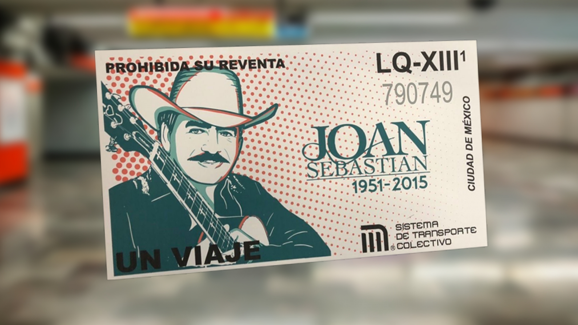 'El poeta del pueblo' Joan Sebastian en el nuevo boleto del Metro
