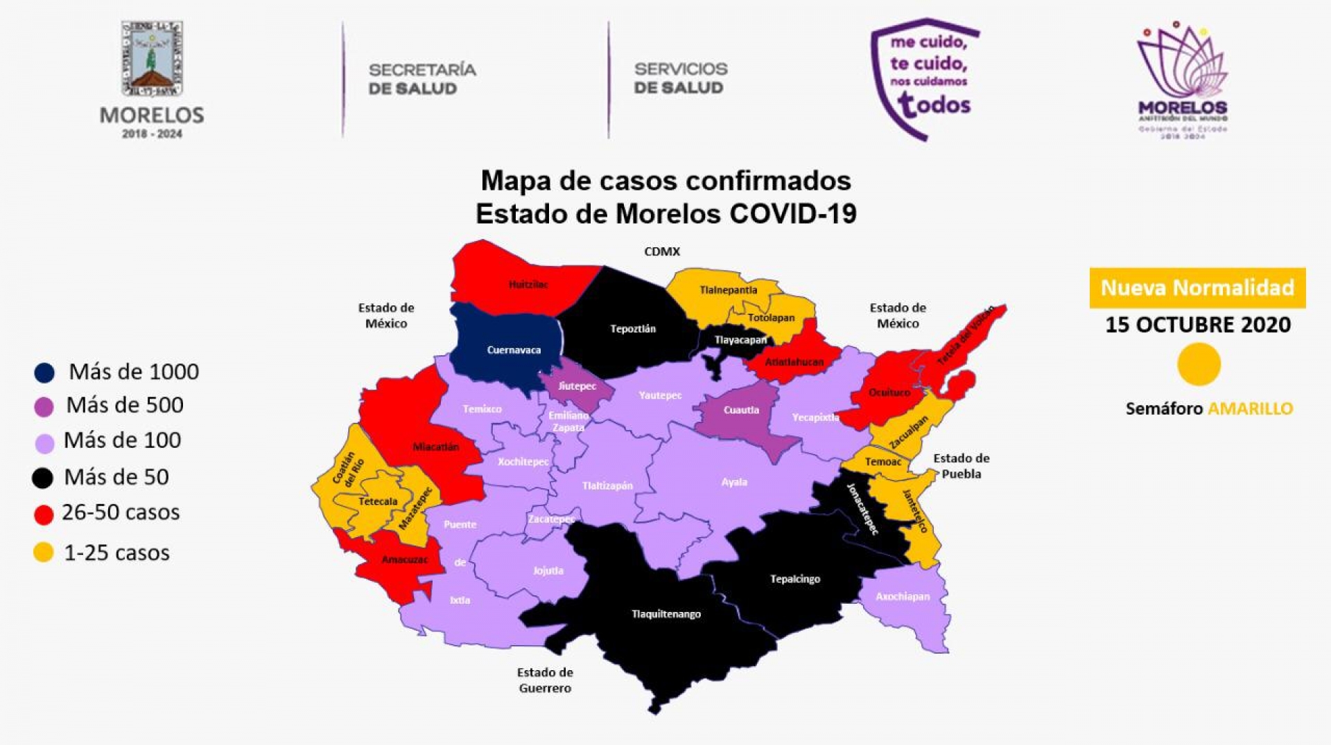 En Morelos, autoridades reportan 25 casos nuevos confirmados de COVID-19