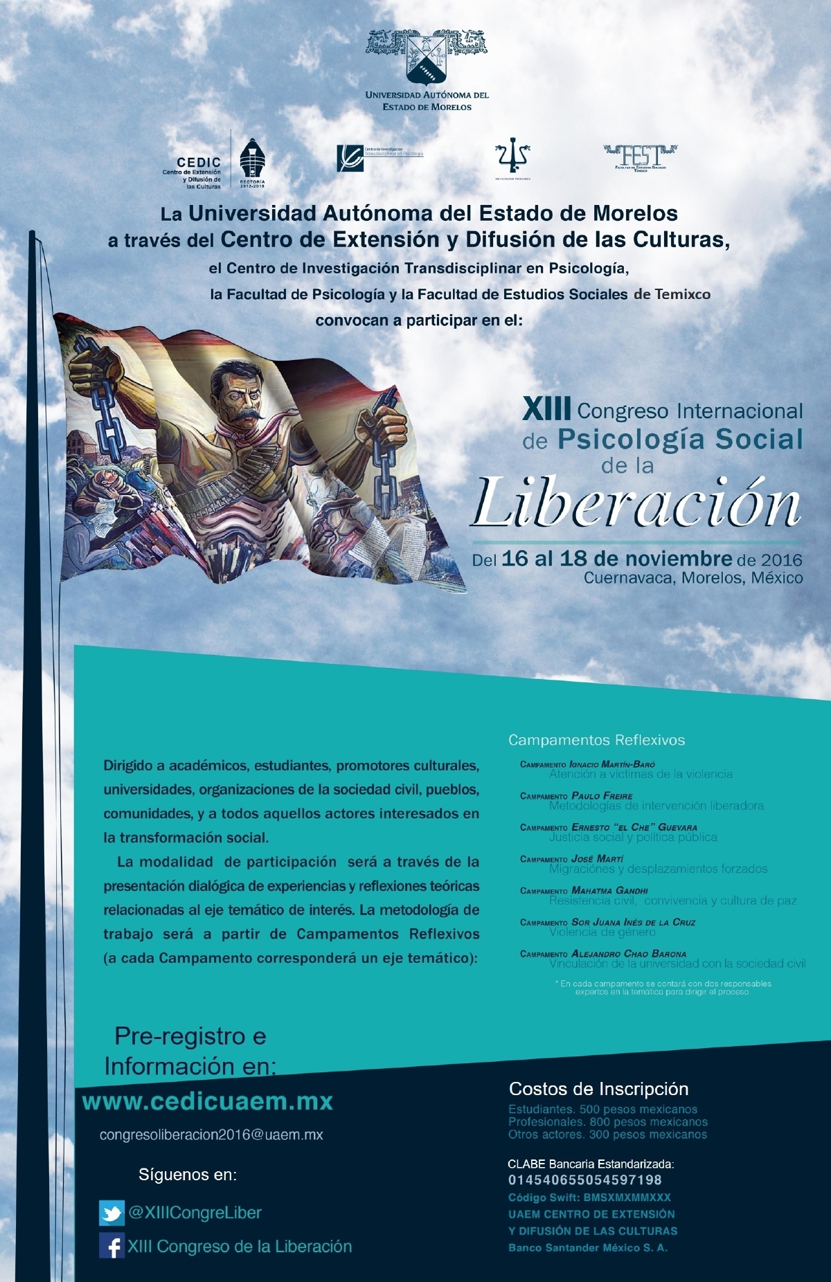 La UAEM, sede del XIII Congreso Internacional de Psicología Social de la Liberación