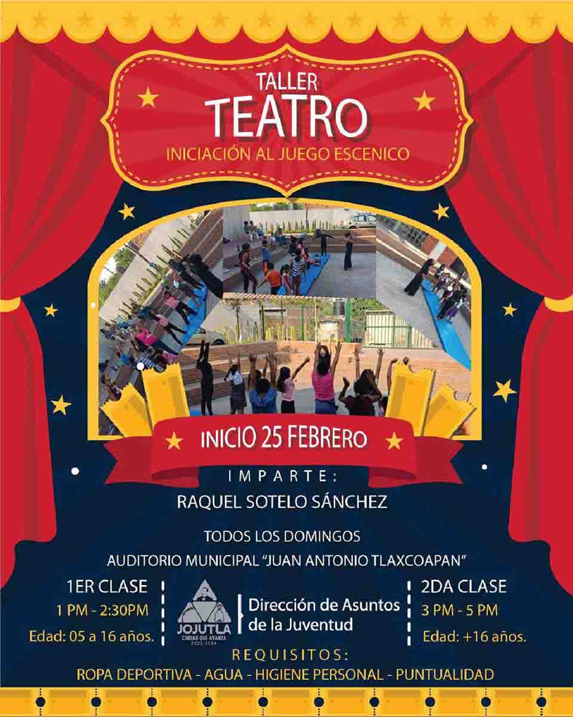Convocan a participar en el primer taller de teatro