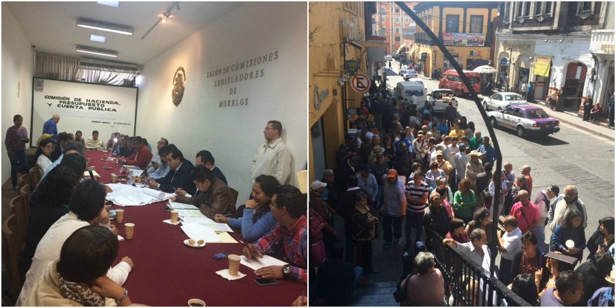 Jubilados acuden al Congreso para pedir que se haga valer el decreto para el pago de vales de despensa