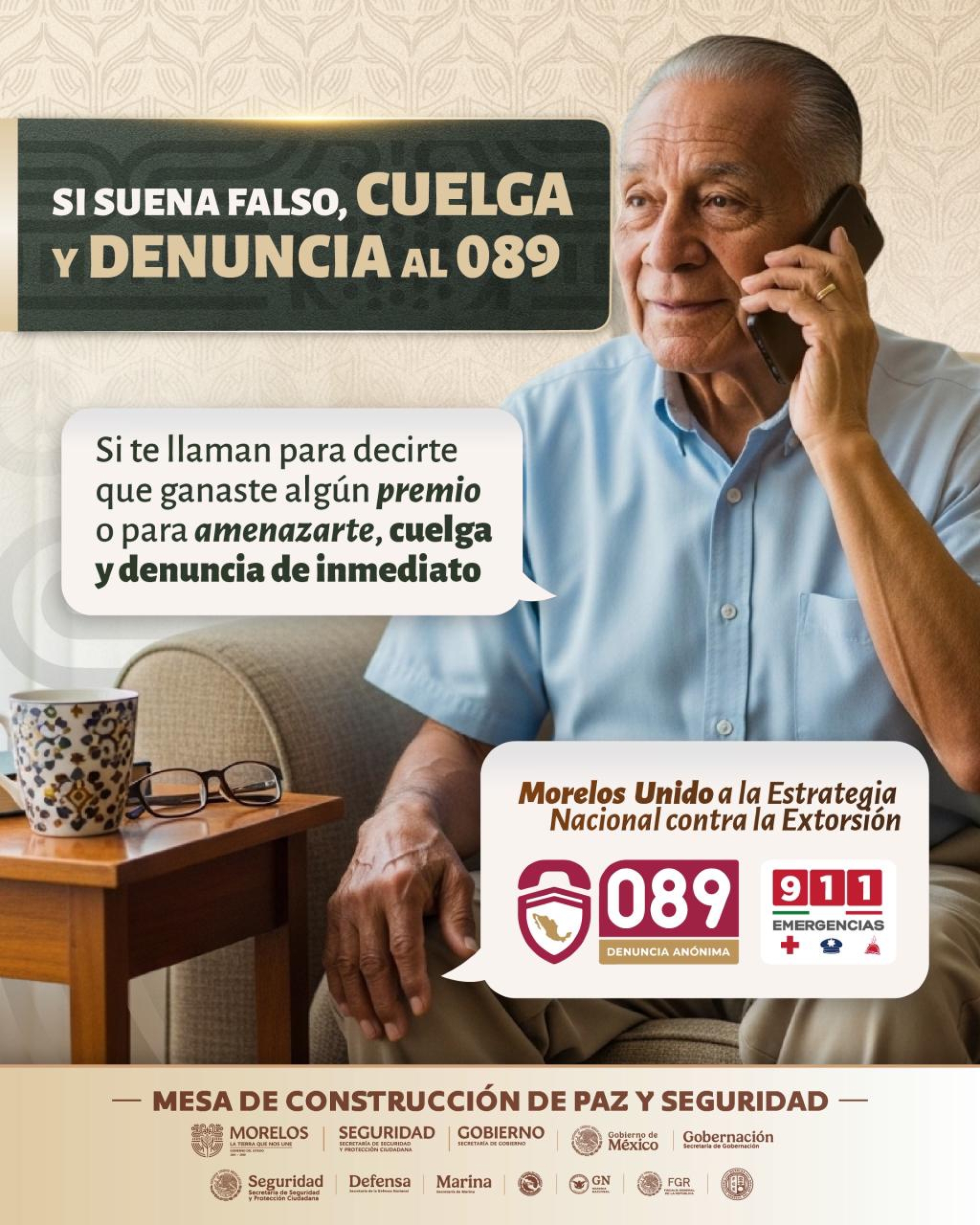 Inicia campaña estatal contra la extorsión en Morelos