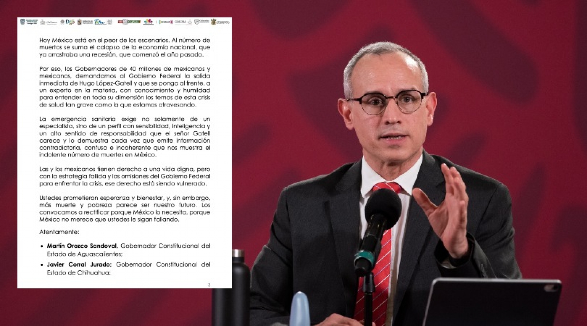 9 Gobernadores piden renuncia de López Gatell