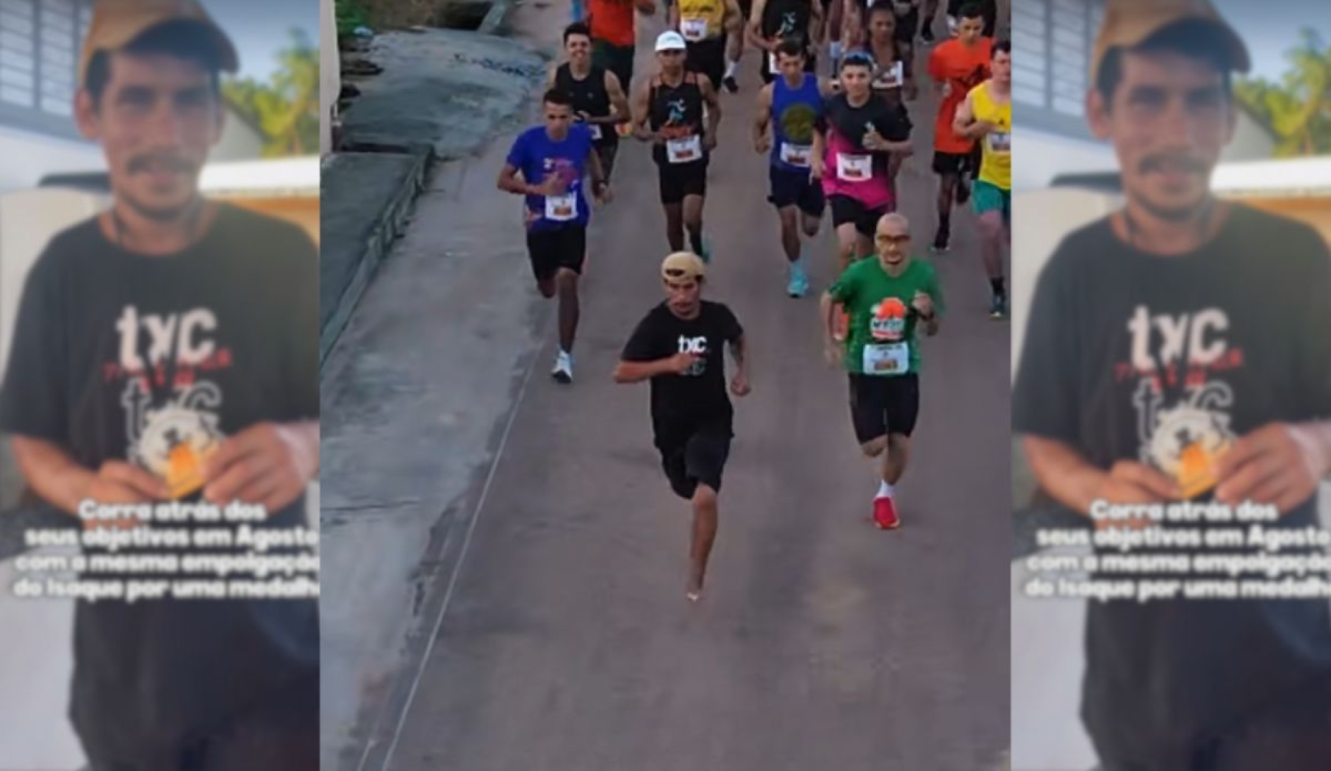 Hombre ebrio se mete a carrera con chanclas… y sorprende ganando la competencia
