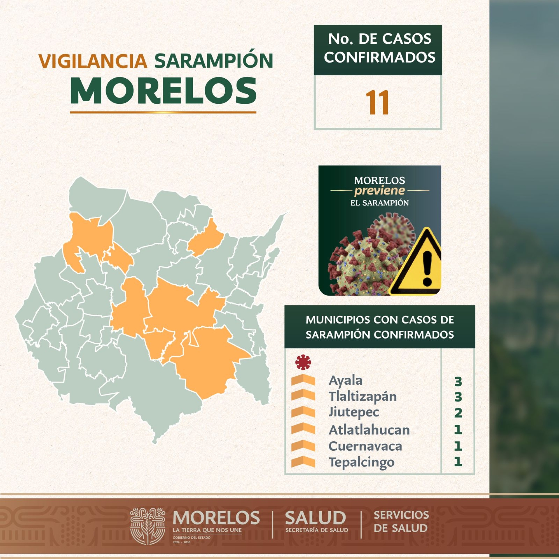 Actualiza SSM situación epidemiológica de sarampión en Morelos: 2 nuevos casos, 11 acumulados