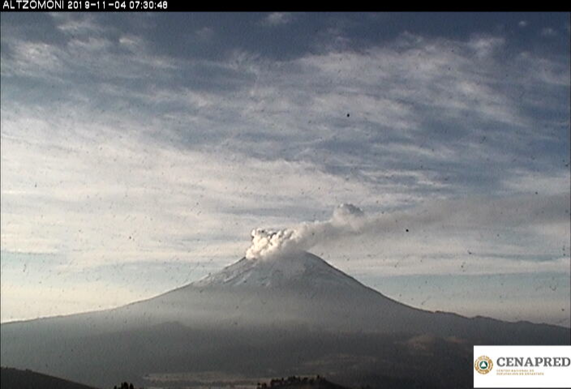 Identifica Cenapred 92 exhalaciones de baja intensidad en el Popocatépetl